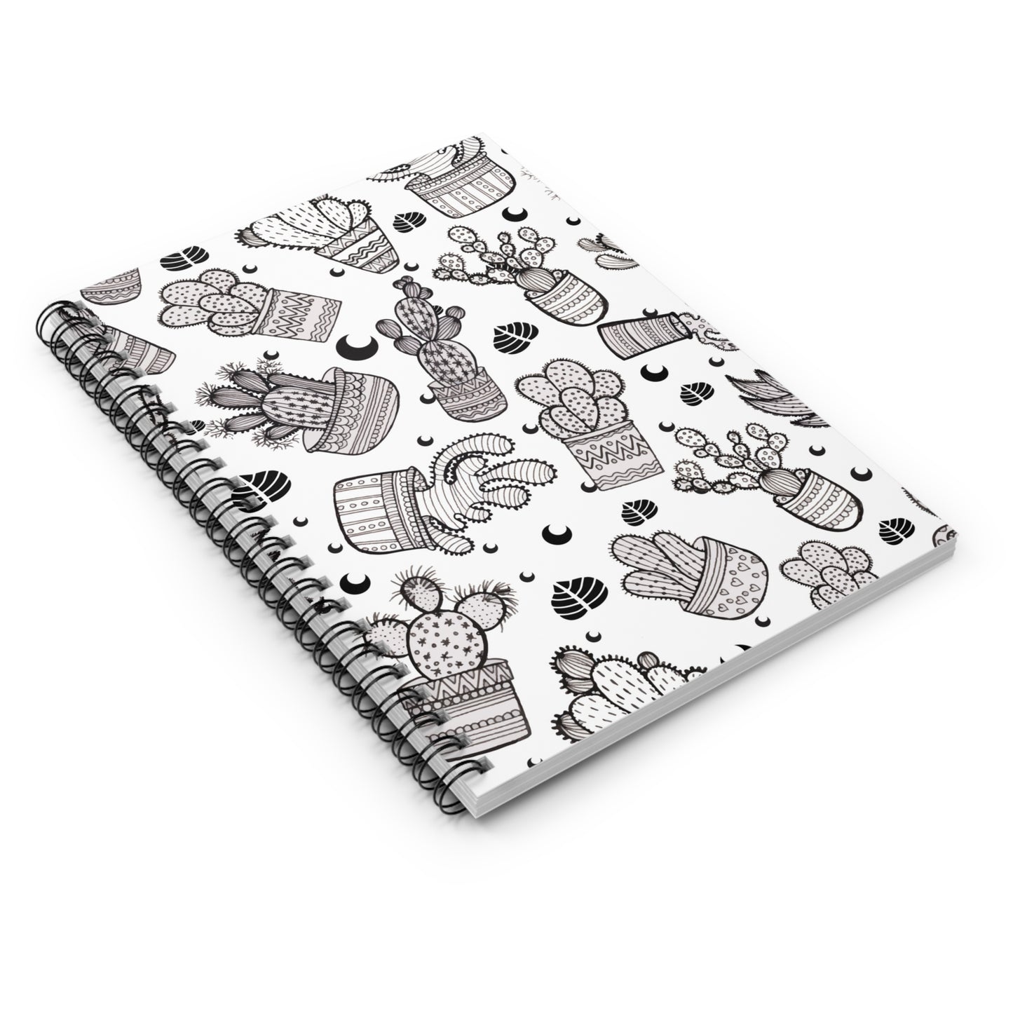 Cactus Pattern Spiral Notebook — Ruled Journal for Plant Lovers