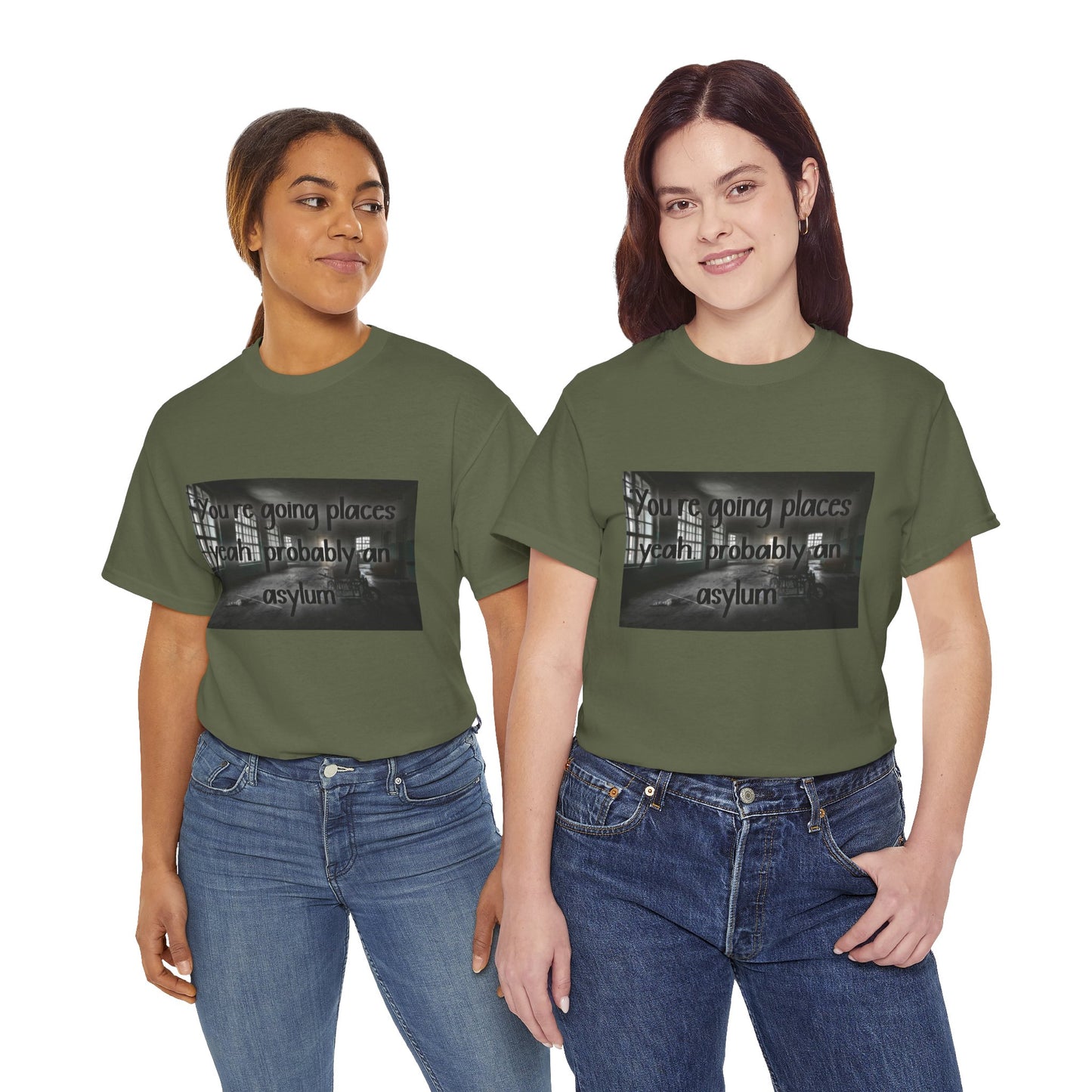 Dark Asylum Photo Tee — "You're Going Places, Yeah Probably the Asylum"