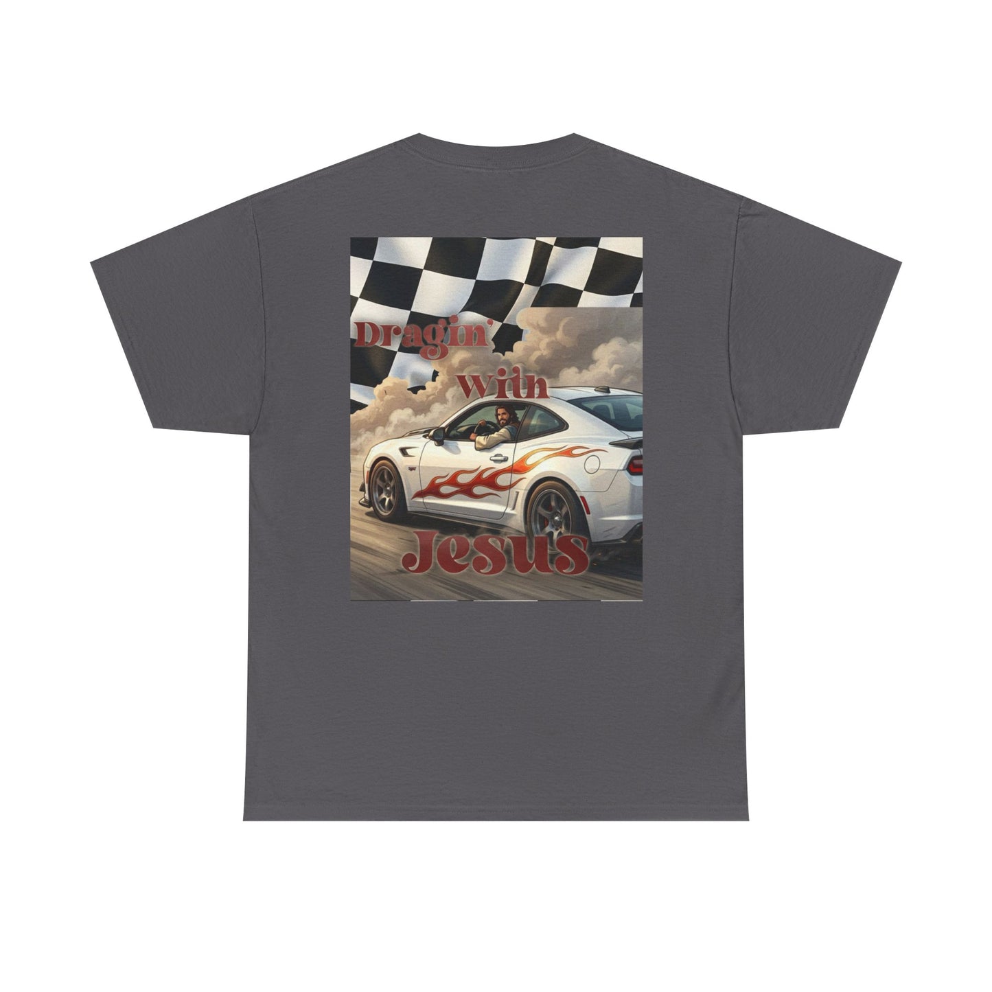 T-Shirt — "Dragin' With Jesus" Retro Racing Graphic Tee