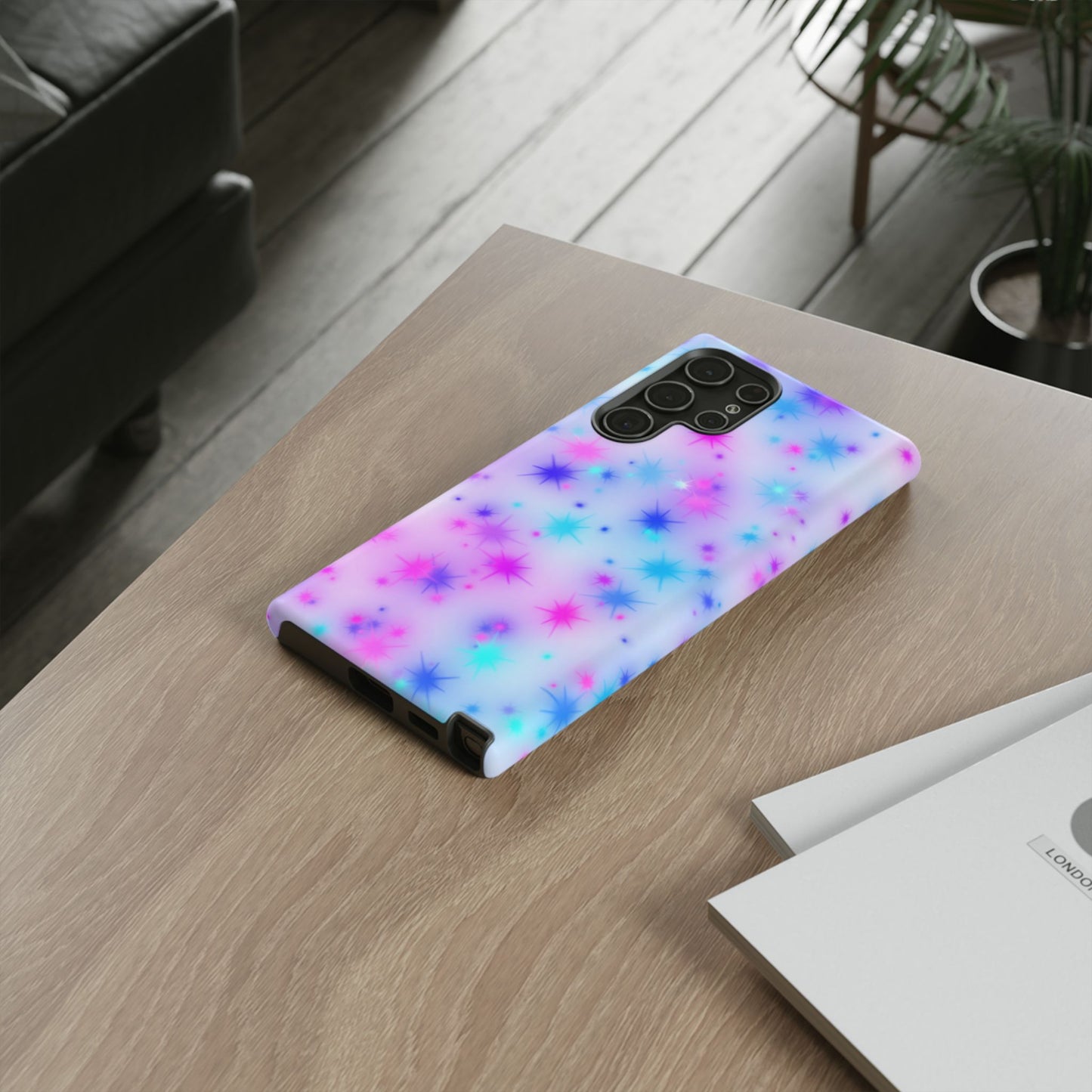 Galaxy Sparkle Tough Phone Case - Pastel Starburst Protective Cover