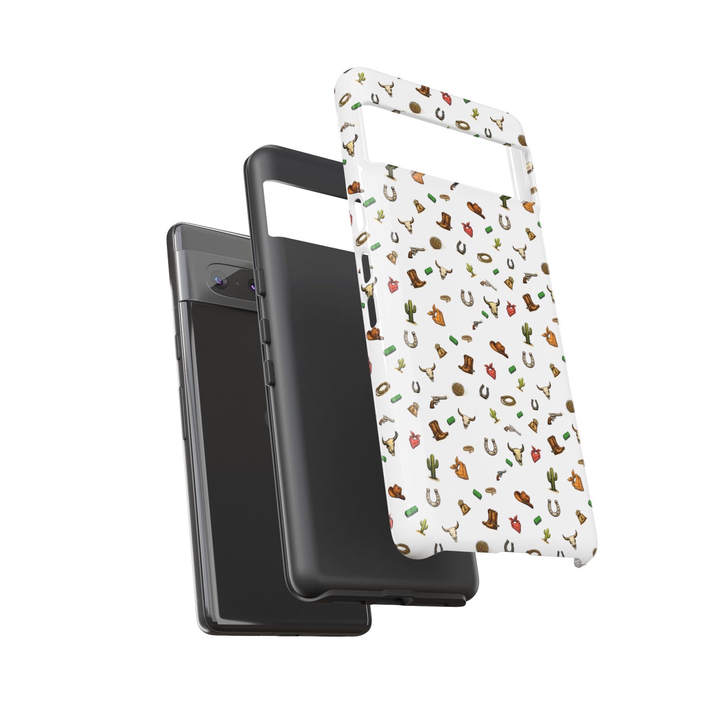 Western Pattern Phone Case — Cowboy Boots, Hats, Horseshoes & Cactus Tough Case