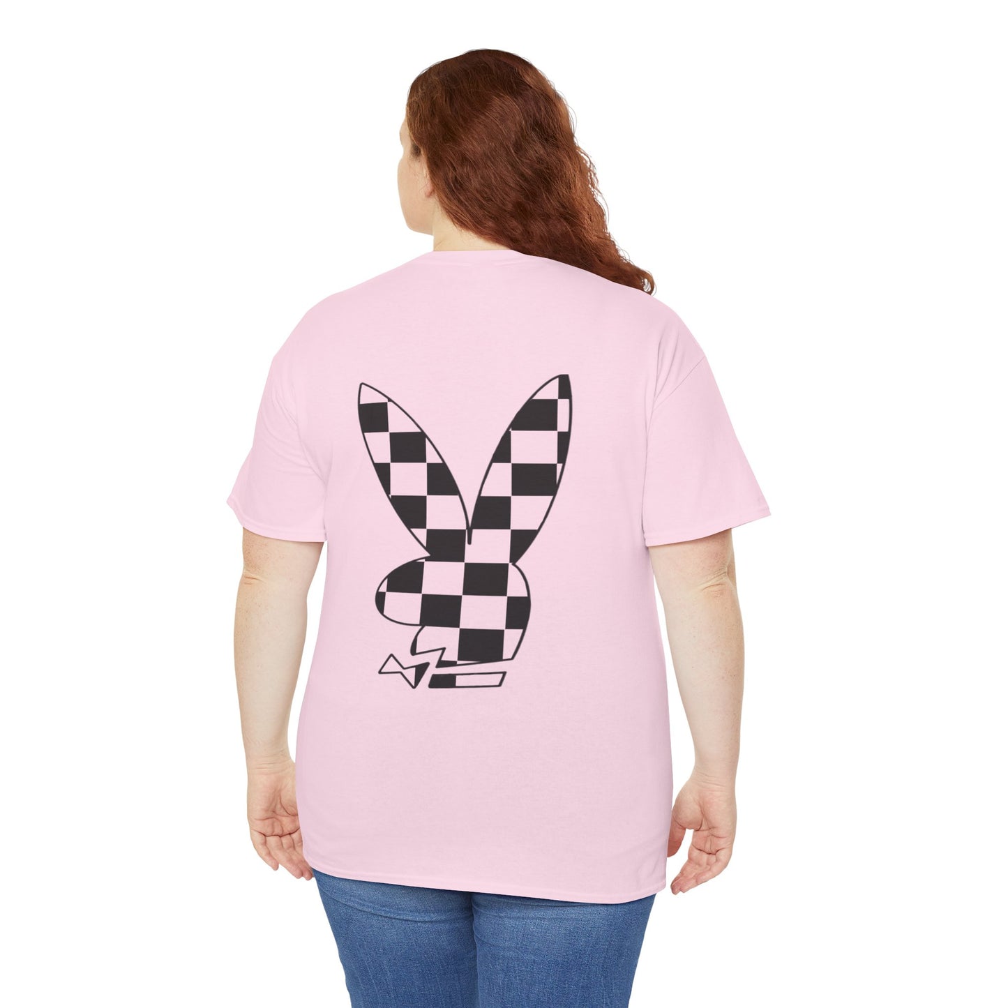 Checkerboard Bunny Tee — Retro Skate-Inspired Graphic T-Shirt