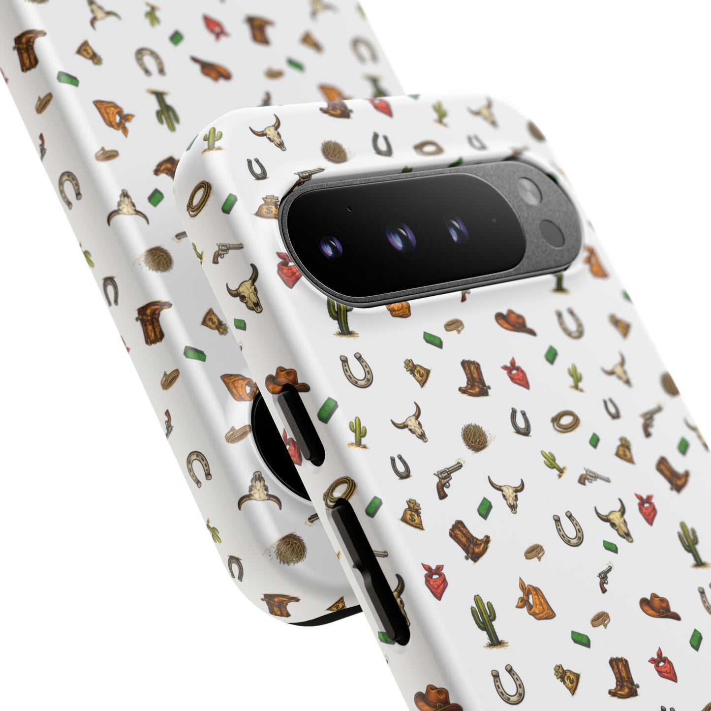 Western Pattern Phone Case — Cowboy Boots, Hats, Horseshoes & Cactus Tough Case