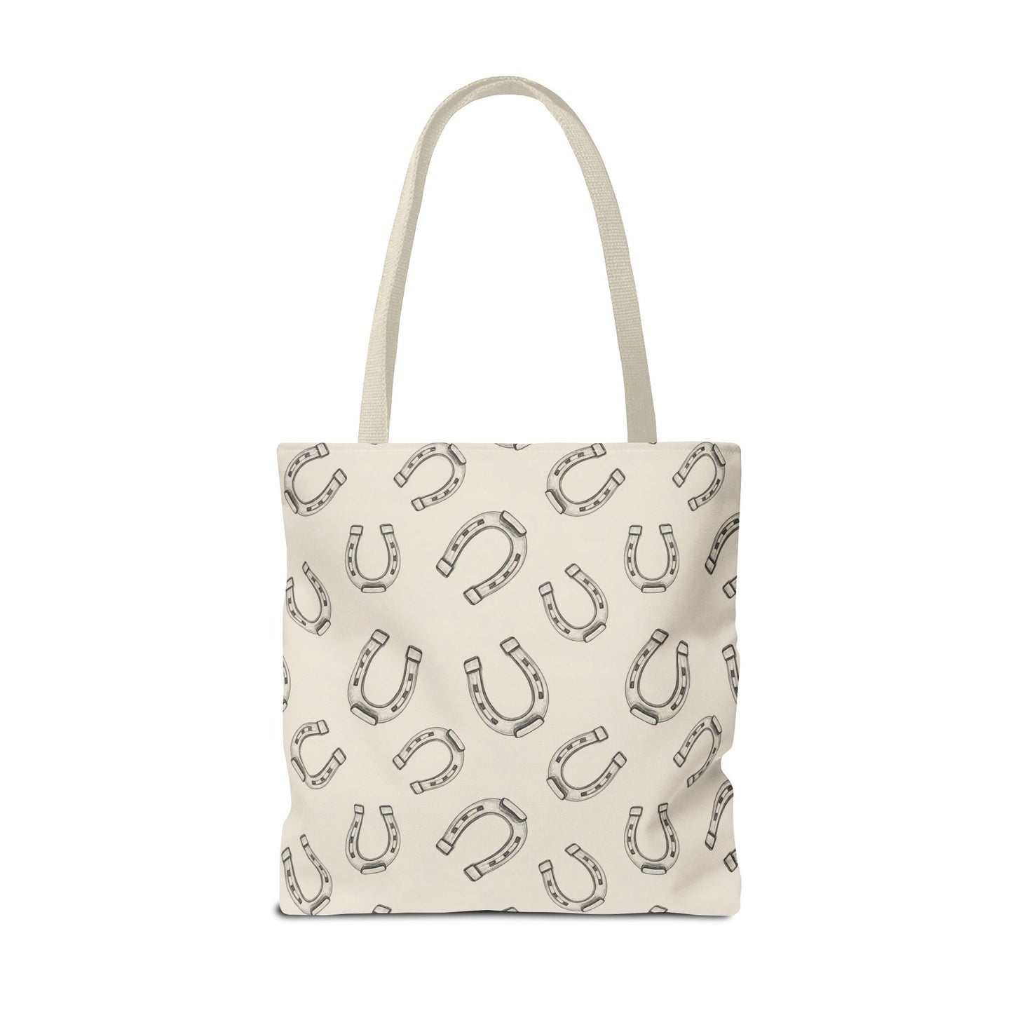 Horseshoe Pattern Tote Bag – Lucky Neutral Printed Canvas Tote