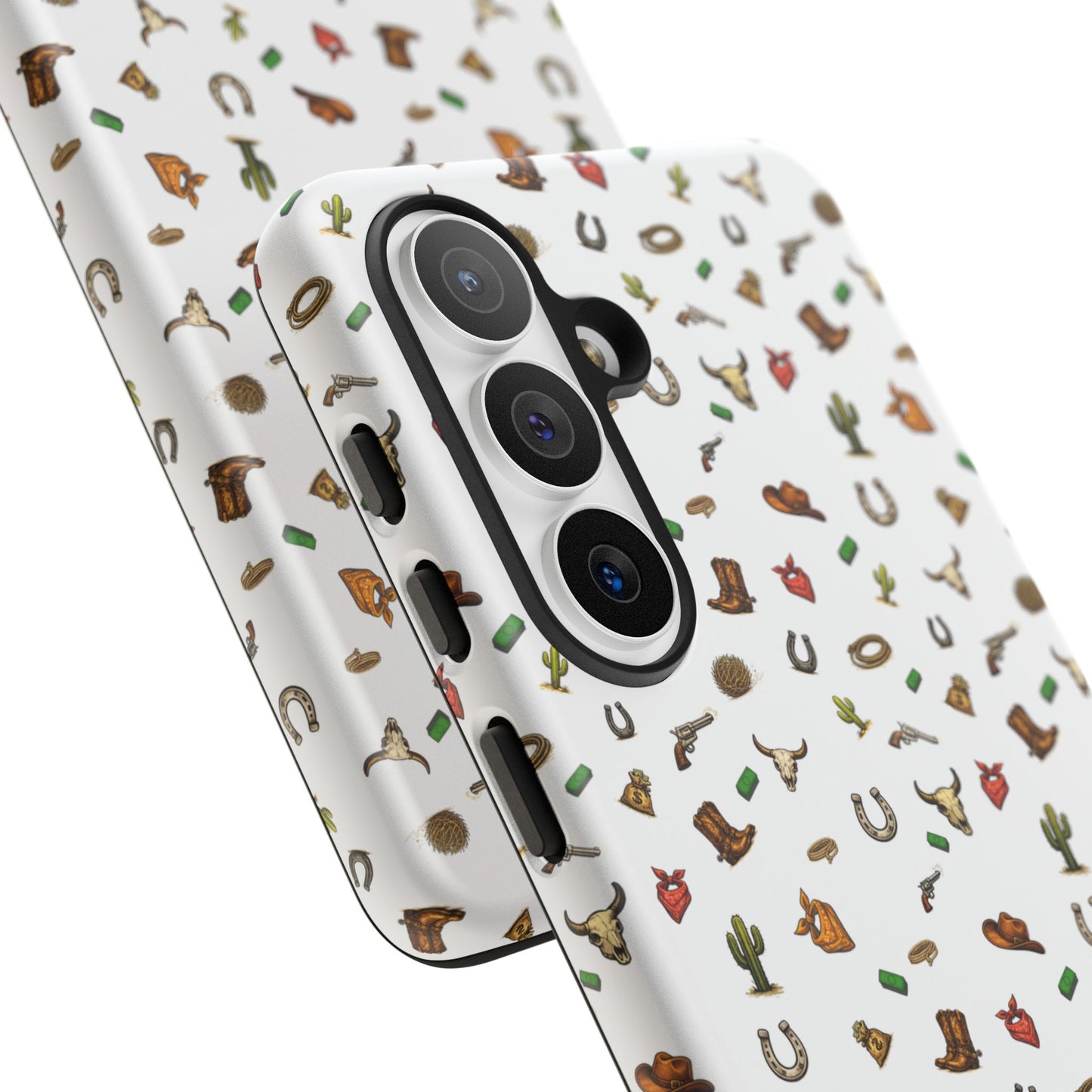 Western Pattern Phone Case — Cowboy Boots, Hats, Horseshoes & Cactus Tough Case