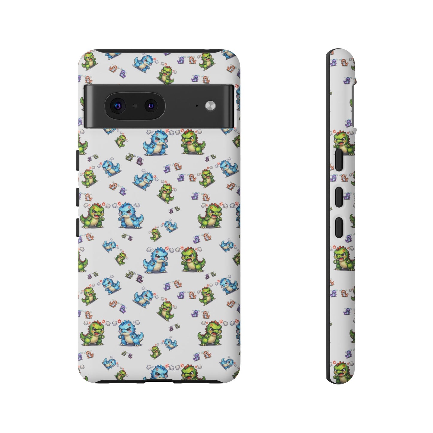 Cute Dino Pattern Phone Case — Playful Cartoon Dinosaur Tough Phone Cover