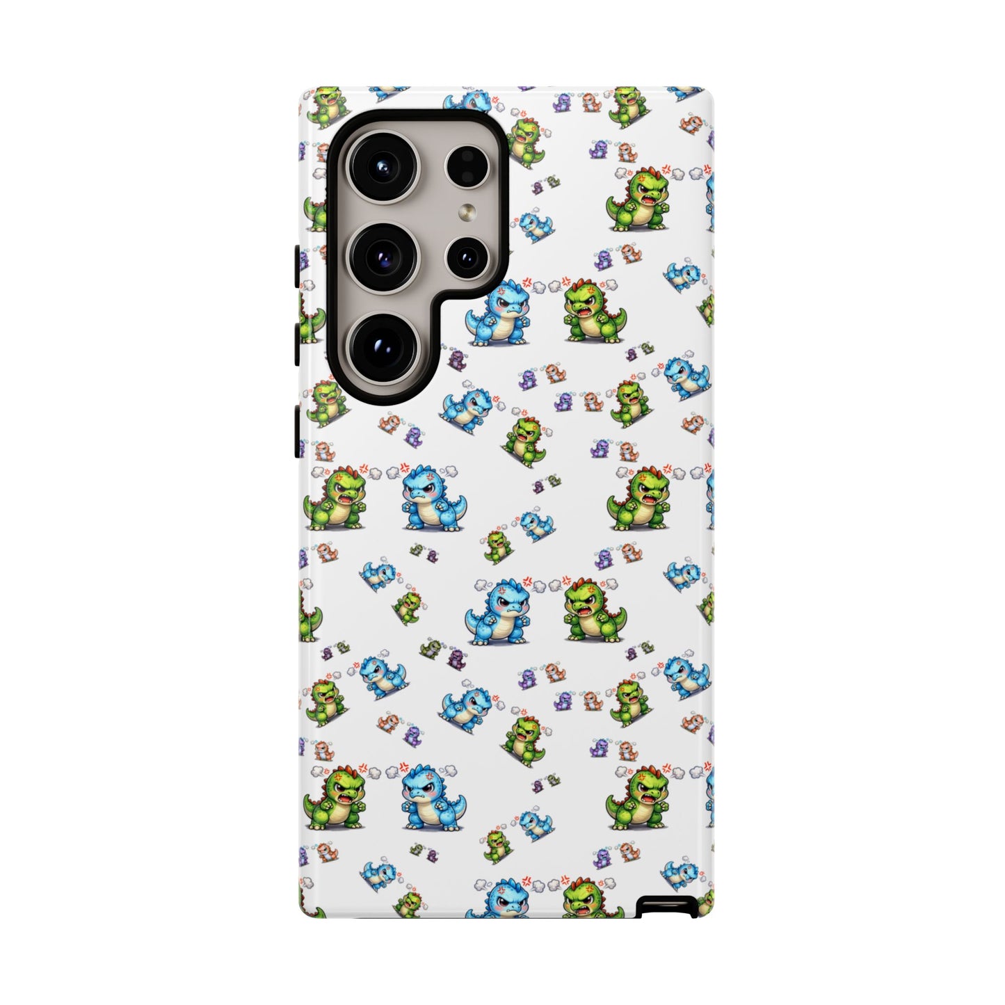 Cute Dino Pattern Phone Case — Playful Cartoon Dinosaur Tough Phone Cover