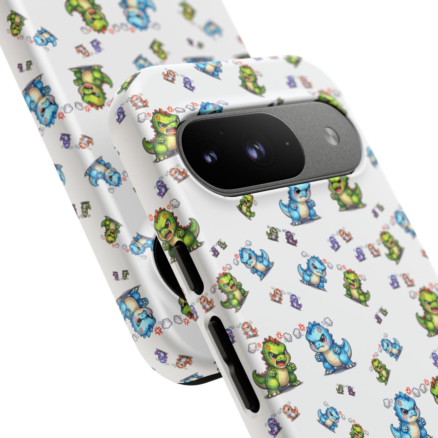 Cute Dino Pattern Phone Case — Playful Cartoon Dinosaur Tough Phone Cover