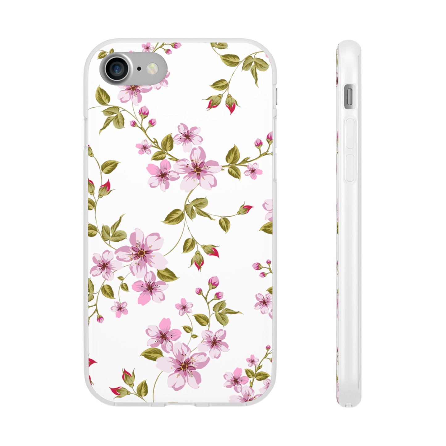 Floral Pink Blossom Flexi Case — Slim Protective Phone Case with Watercolor Cherry Blossom Design