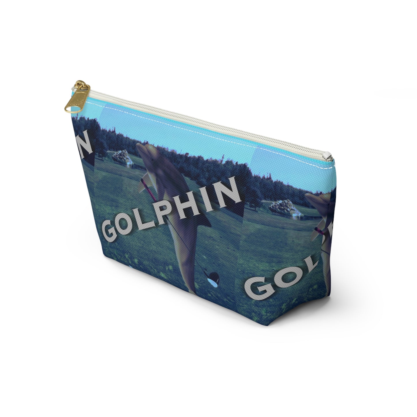 Golphin Dolphin Print Accessory Pouch — T‑Bottom Cosmetic Bag