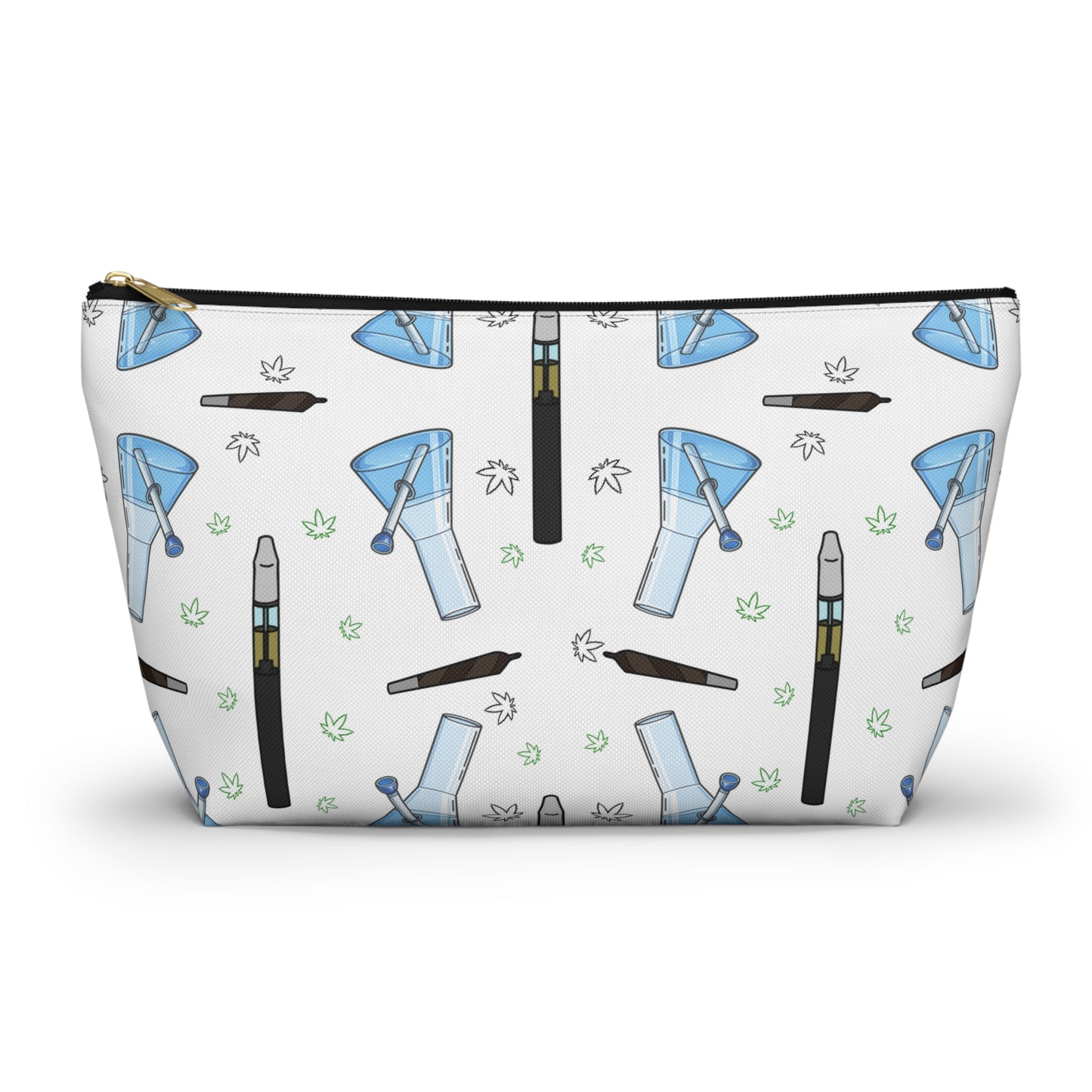 Vape & Accessories Pattern T-Bottom Accessory Pouch — Travel Makeup & Gadget Organizer