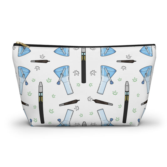 Vape & Accessories Pattern T-Bottom Accessory Pouch — Travel Makeup & Gadget Organizer