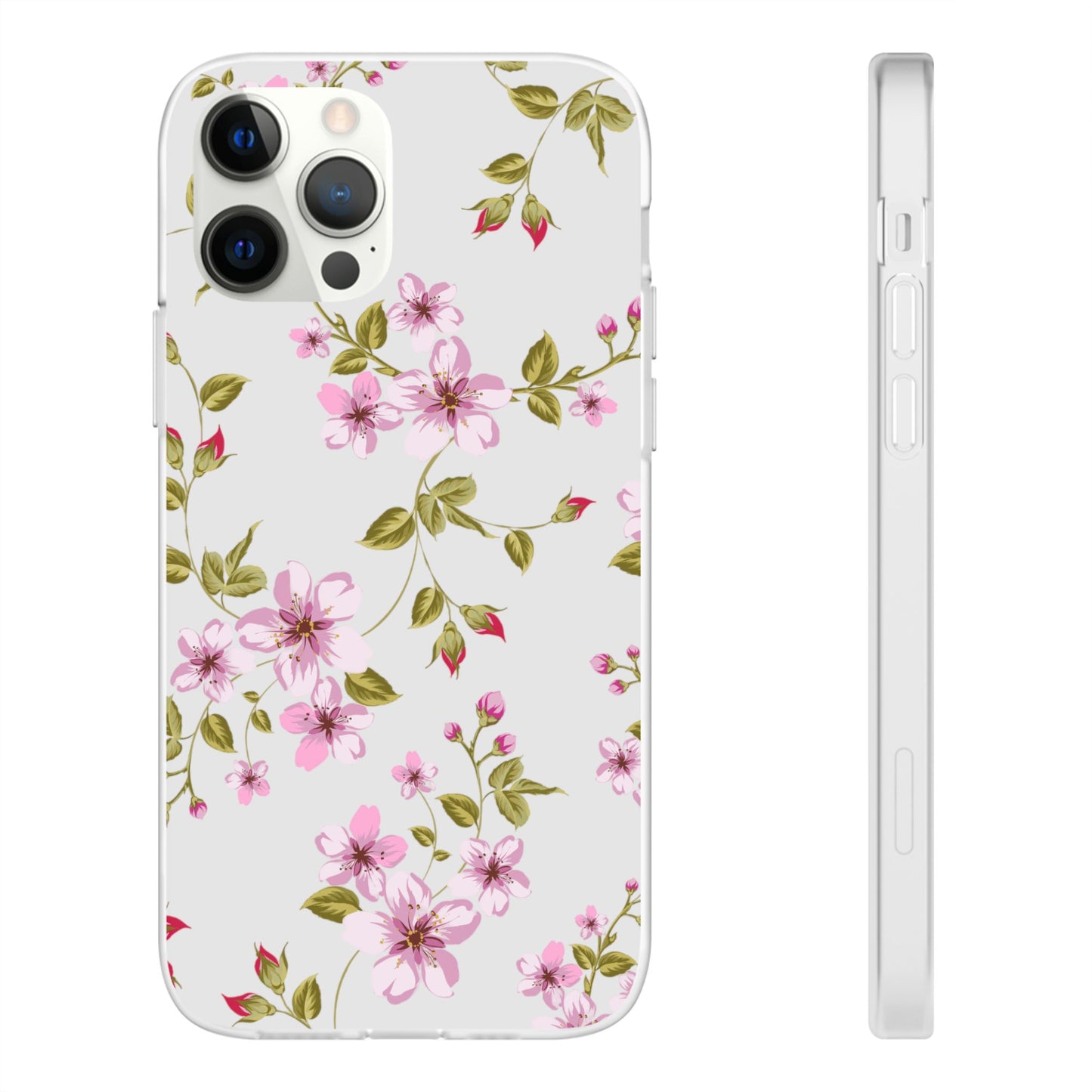 Floral Pink Blossom Flexi Case — Slim Protective Phone Case with Watercolor Cherry Blossom Design