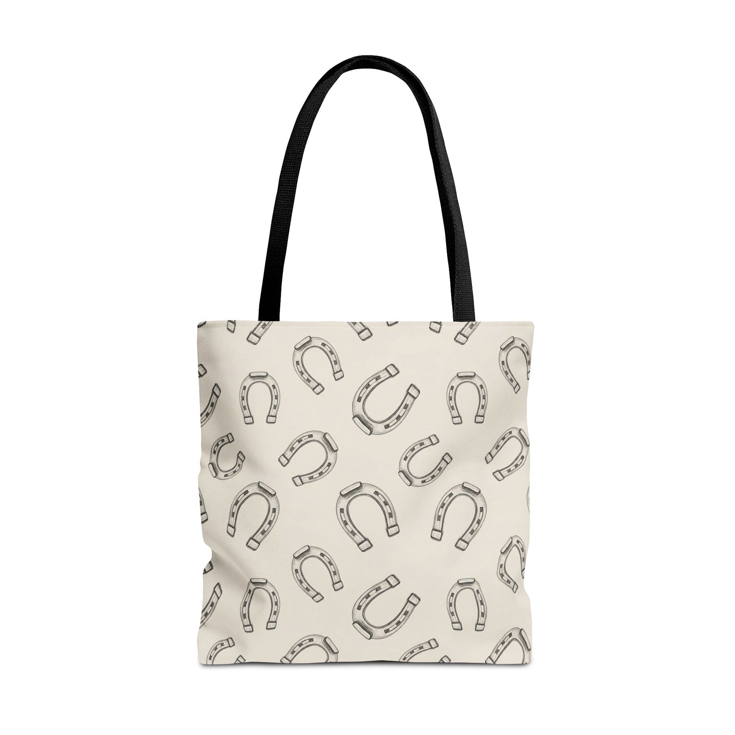 Horseshoe Pattern Tote Bag – Lucky Neutral Printed Canvas Tote