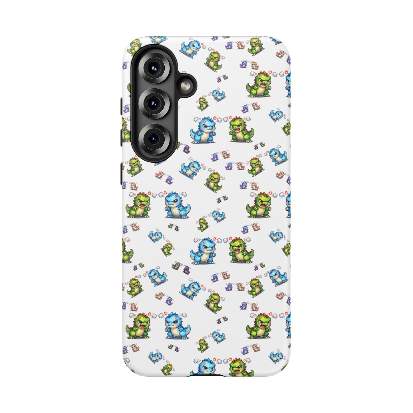 Cute Dino Pattern Phone Case — Playful Cartoon Dinosaur Tough Phone Cover