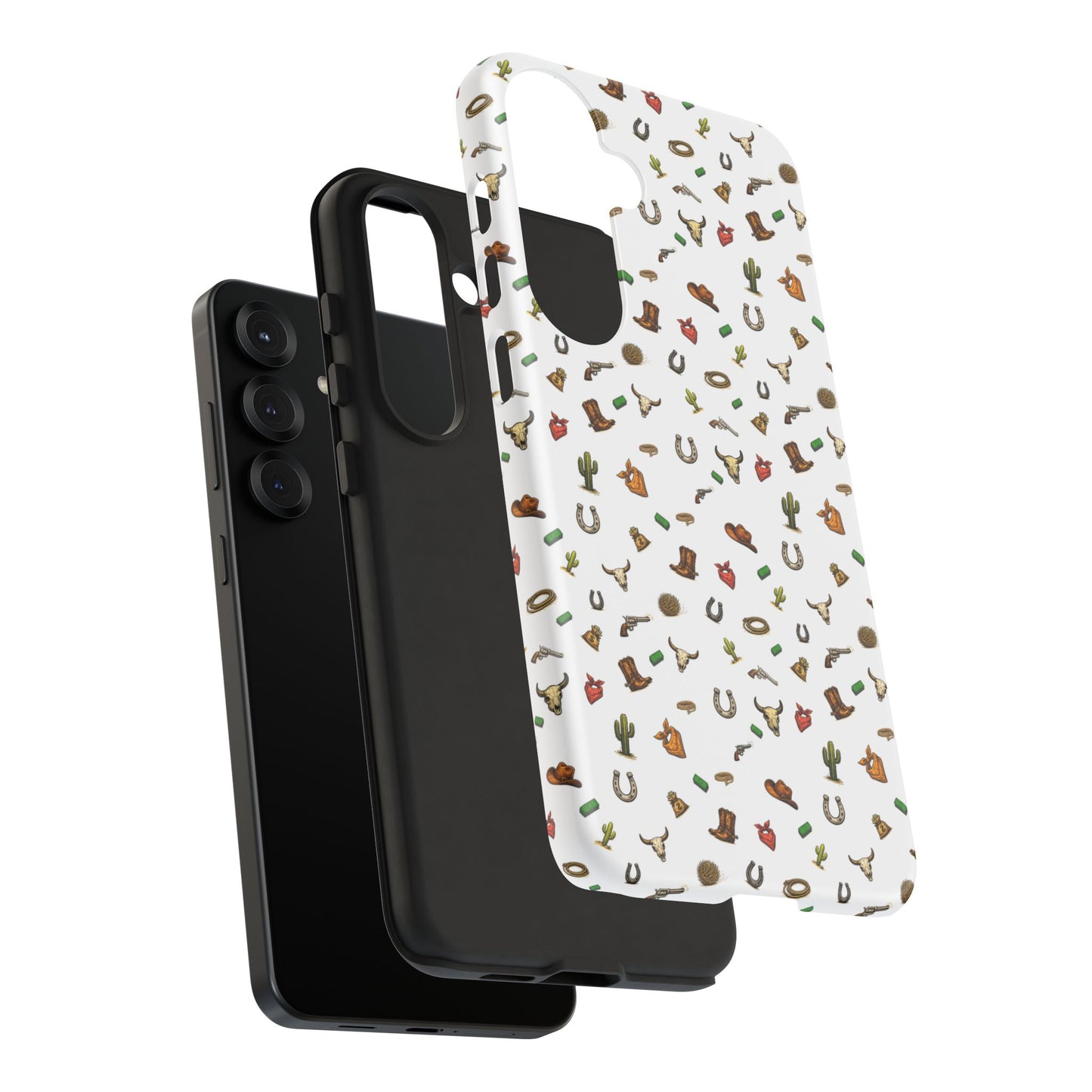 Western Pattern Phone Case — Cowboy Boots, Hats, Horseshoes & Cactus Tough Case