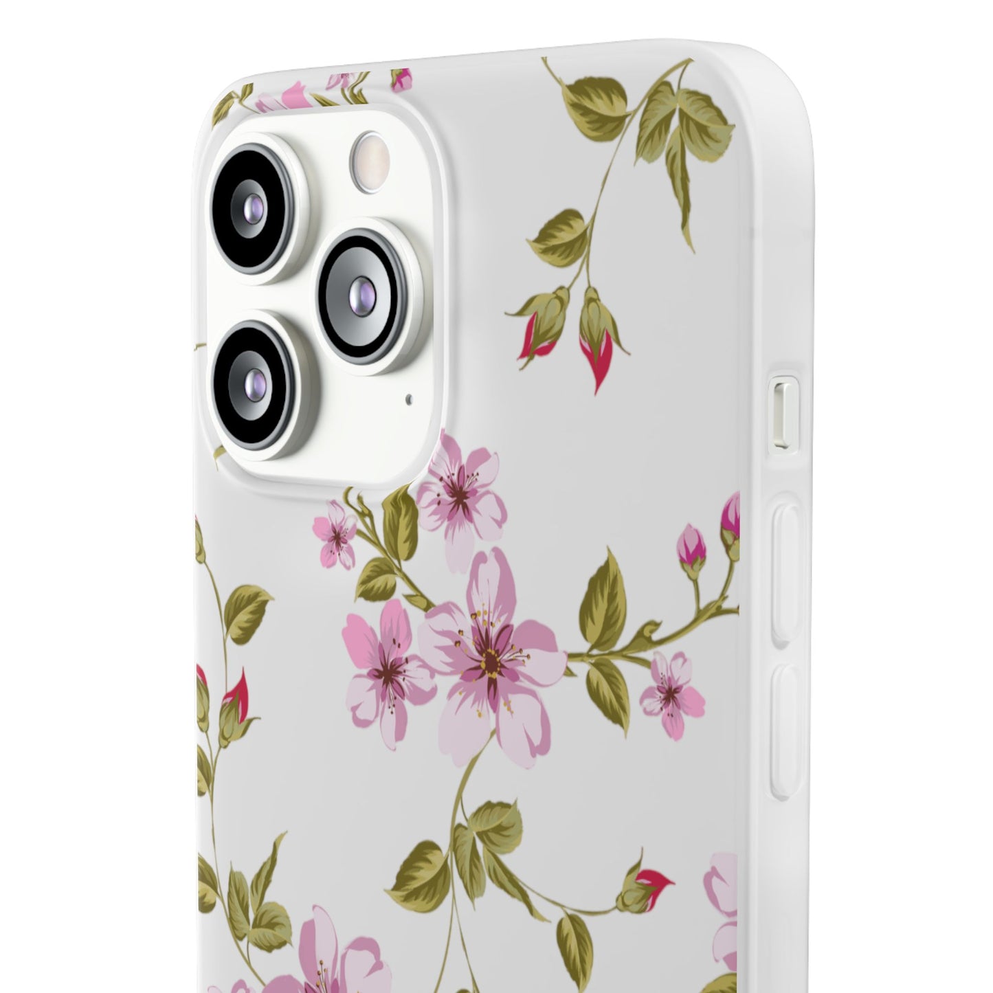 Floral Pink Blossom Flexi Case — Slim Protective Phone Case with Watercolor Cherry Blossom Design
