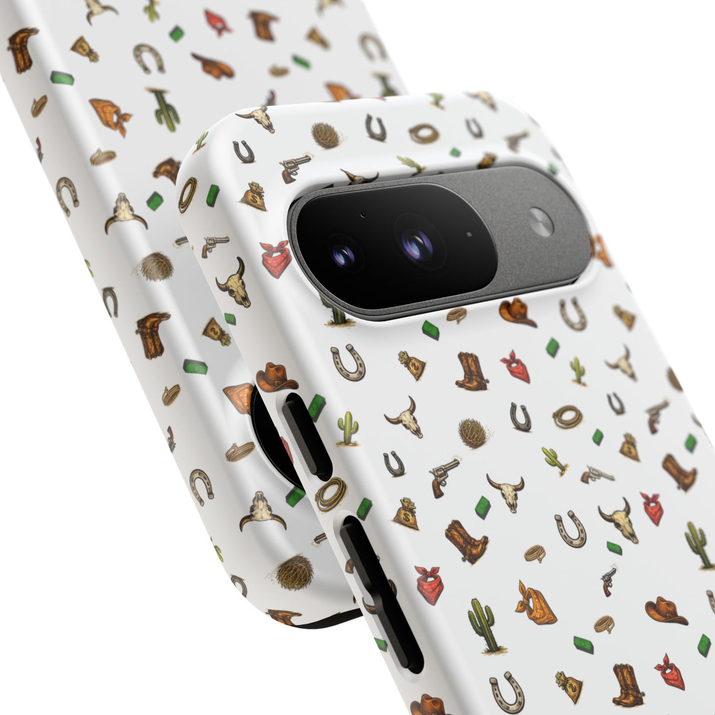 Western Pattern Phone Case — Cowboy Boots, Hats, Horseshoes & Cactus Tough Case