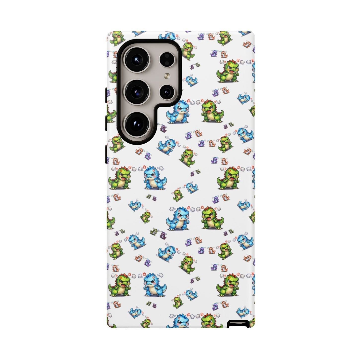 Cute Dino Pattern Phone Case — Playful Cartoon Dinosaur Tough Phone Cover