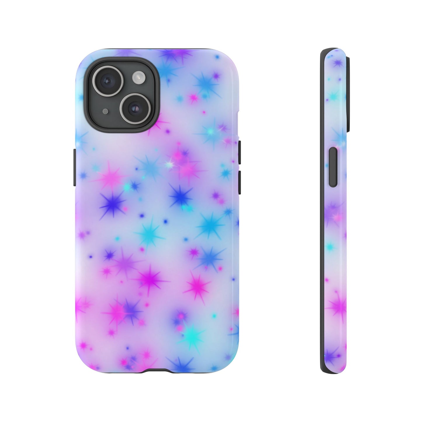 Galaxy Starburst Tough Phone Case — Pastel Pink & Blue Sparkle Protective Cover