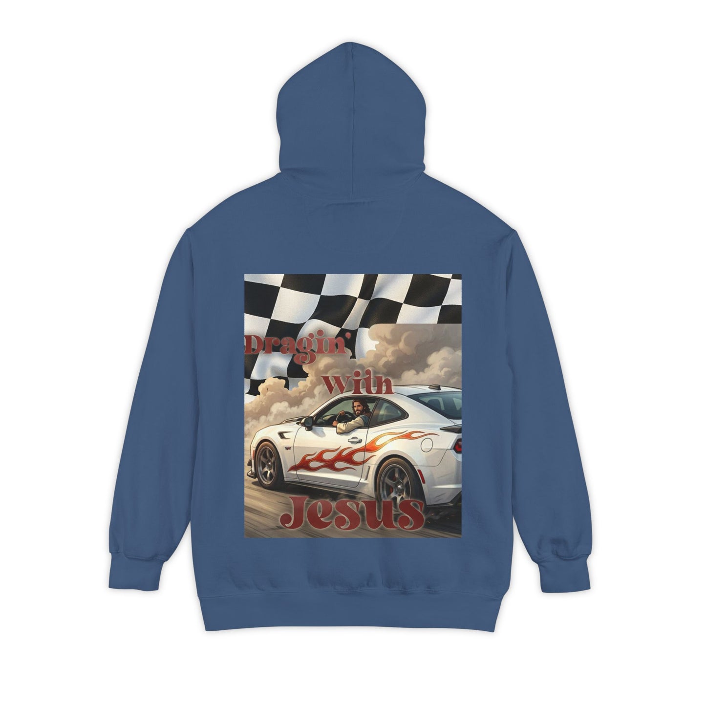 Dragin with Jesus Hoodie — Small Chest Print