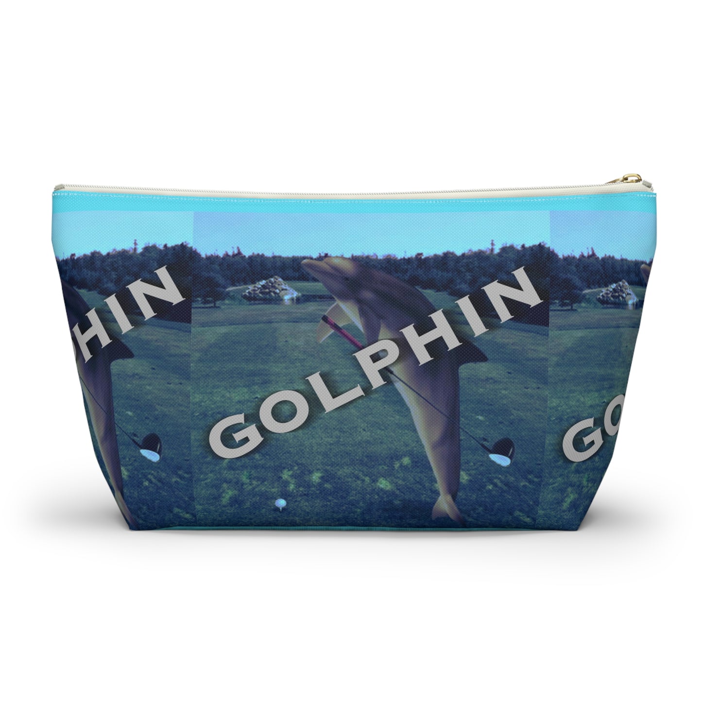 Golphin Dolphin Print Accessory Pouch — T‑Bottom Cosmetic Bag