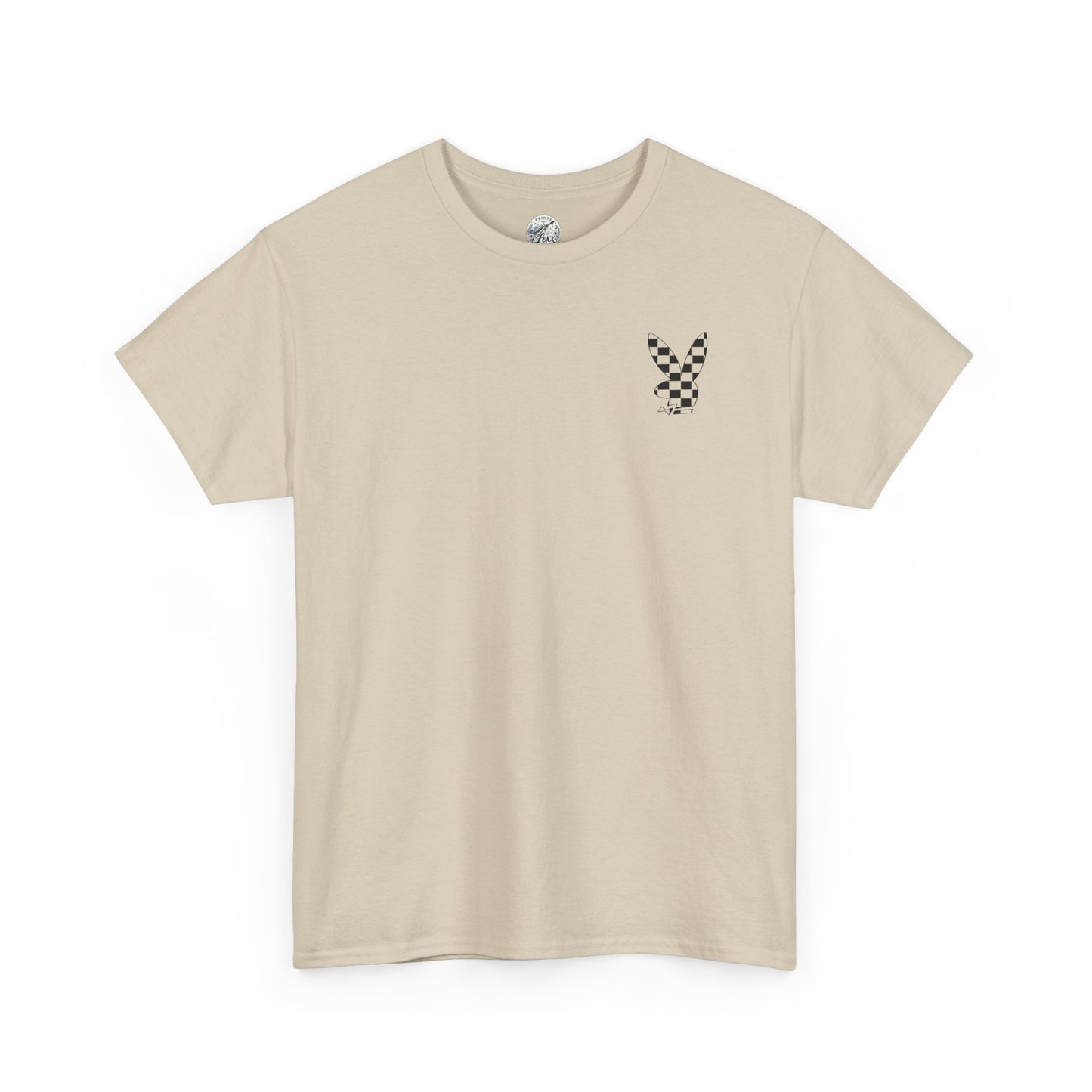 Checkerboard Bunny Tee — Retro Skate-Inspired Graphic T-Shirt