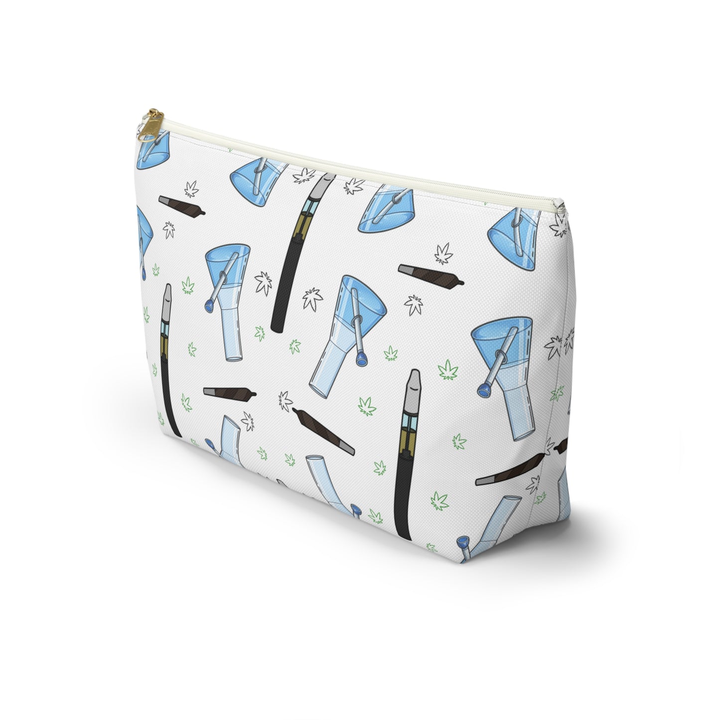 Vape & Accessories Pattern T-Bottom Accessory Pouch — Travel Makeup & Gadget Organizer
