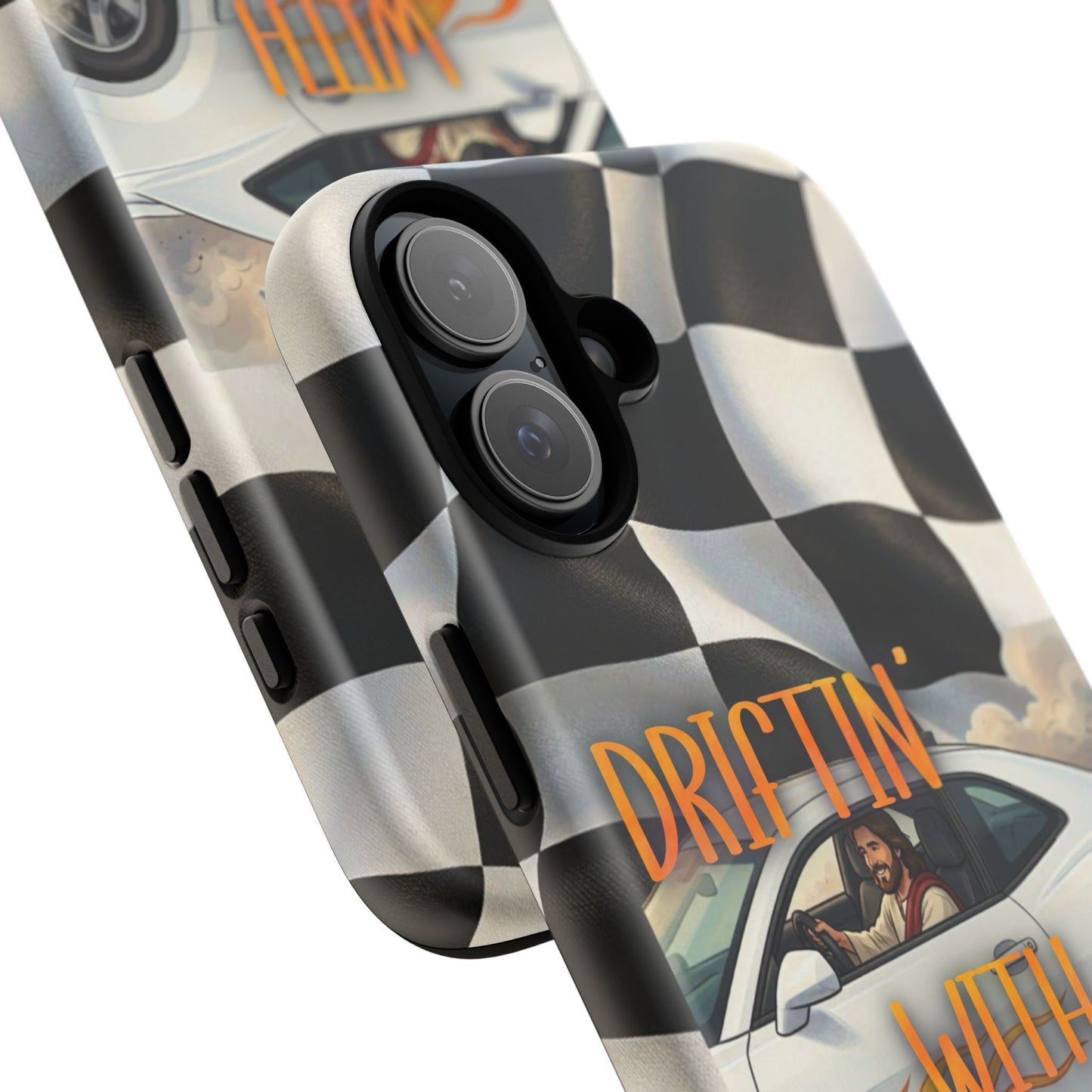 Phone Case — "Driftin' with Jesus" Racing Flag Design- iPhone