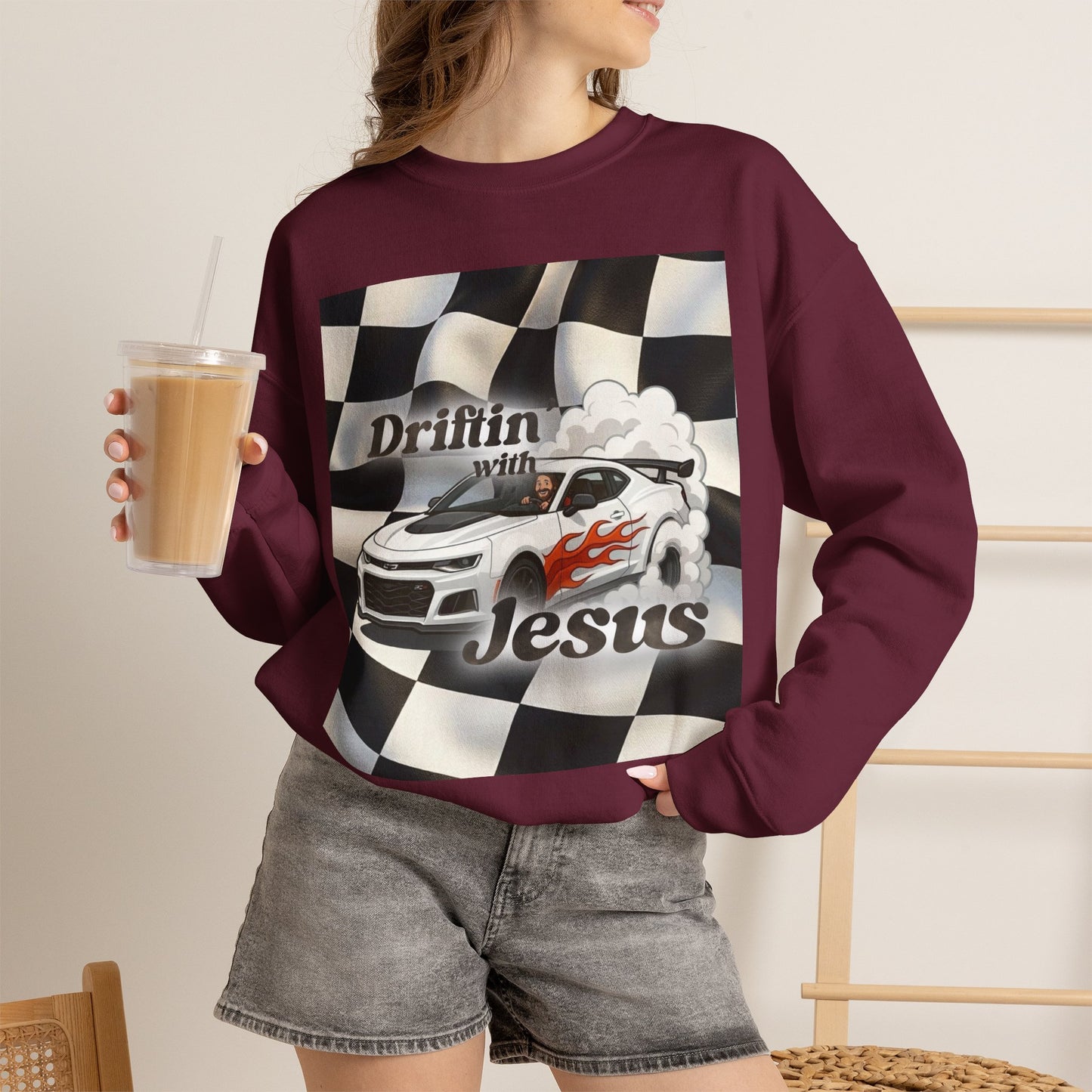 Drifting with Jesus Unisex Heavy Blend™ Crewneck Sweatshirt