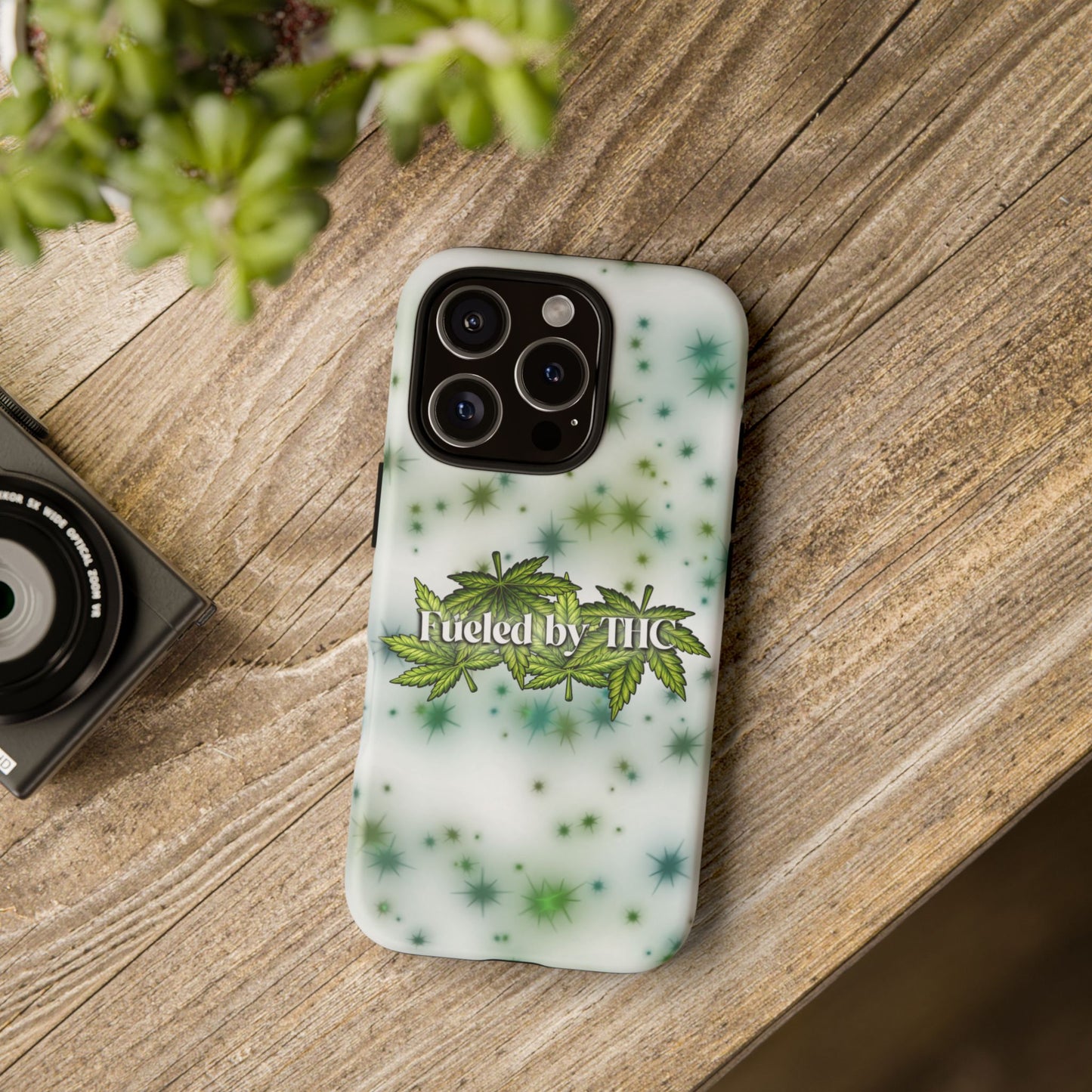 Phone Case — “Fueled by THC” Green Leaf Design