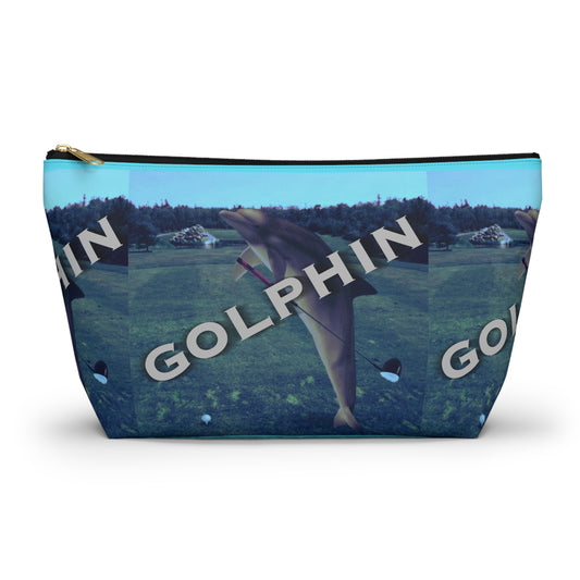 Golphin Dolphin Print Accessory Pouch — T‑Bottom Cosmetic Bag
