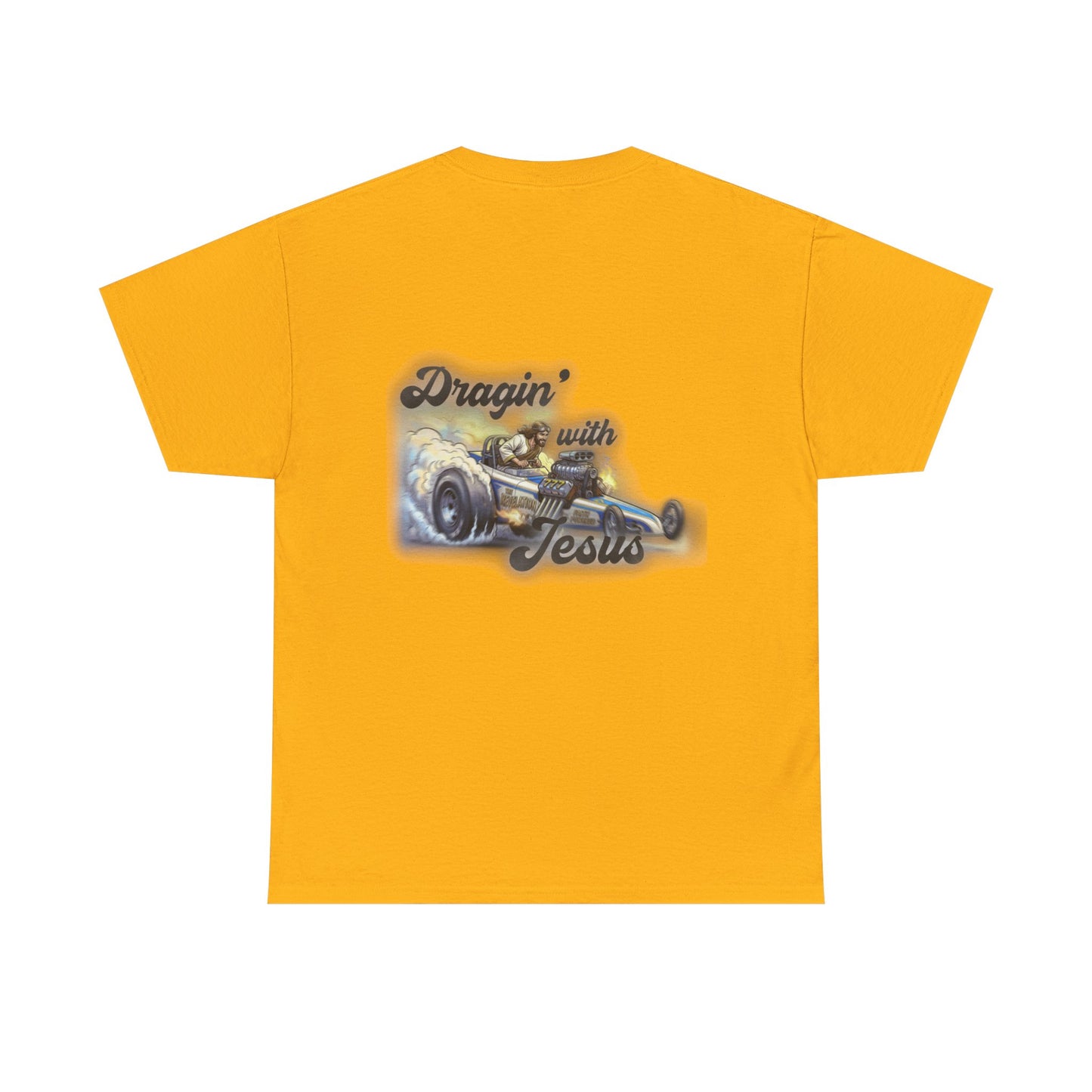 T-Shirt — "Dragin' With Jesus" Classic Car Faith Tee
