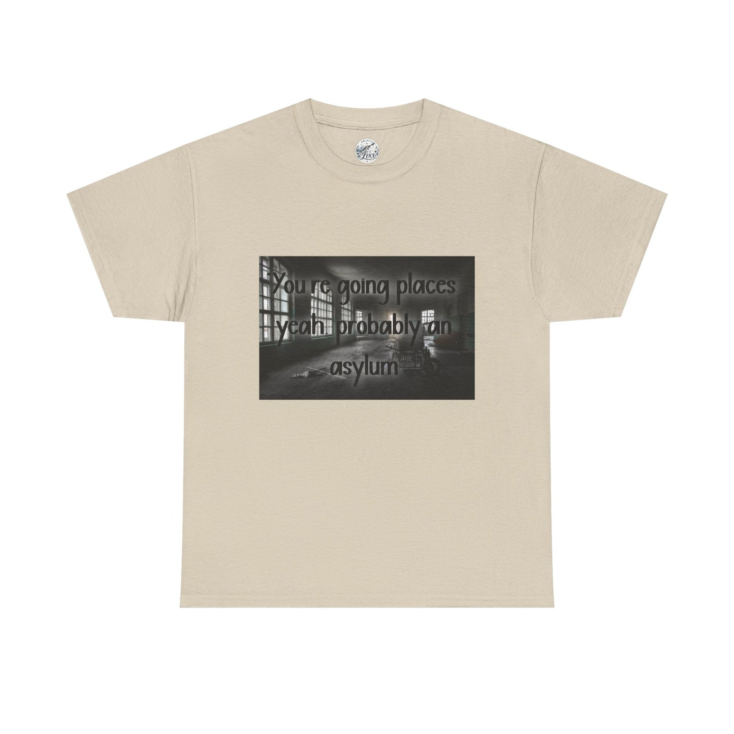 Dark Asylum Photo Tee — "You're Going Places, Yeah Probably the Asylum"