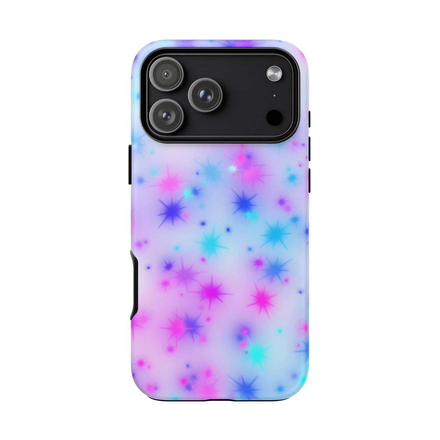 Galaxy Starburst Tough Phone Case — Pastel Pink & Blue Sparkle Protective Cover