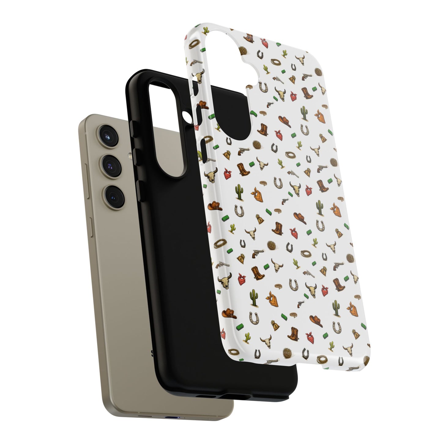 Western Pattern Phone Case — Cowboy Boots, Hats, Horseshoes & Cactus Tough Case