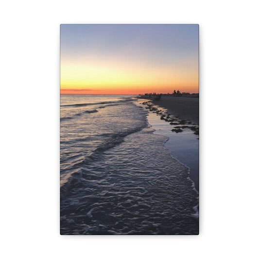 Sunset Beach Canvas Print — Coastal Wall Art for Living Room & Bedroom