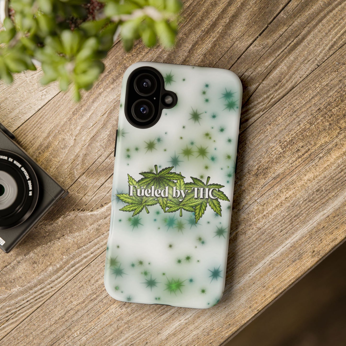 Phone Case — “Fueled by THC” Green Leaf Design