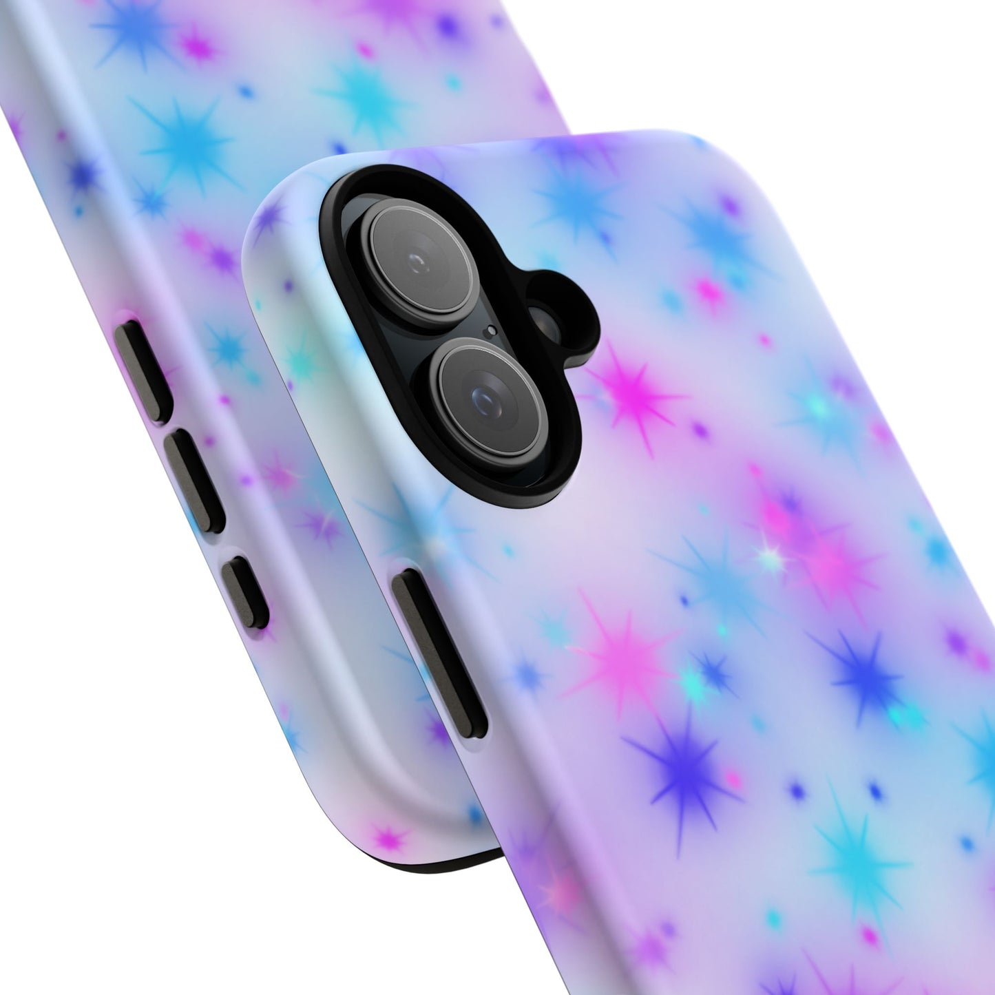 Galaxy Starburst Tough Phone Case — Pastel Pink & Blue Sparkle Protective Cover