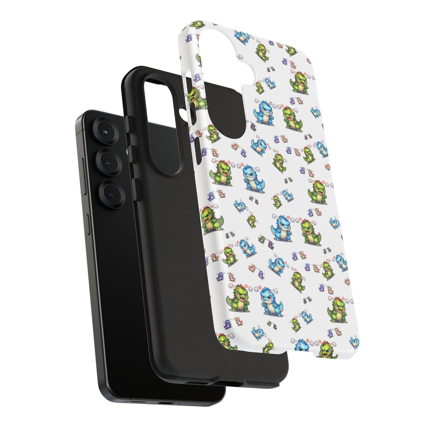 Cute Dino Pattern Phone Case — Playful Cartoon Dinosaur Tough Phone Cover