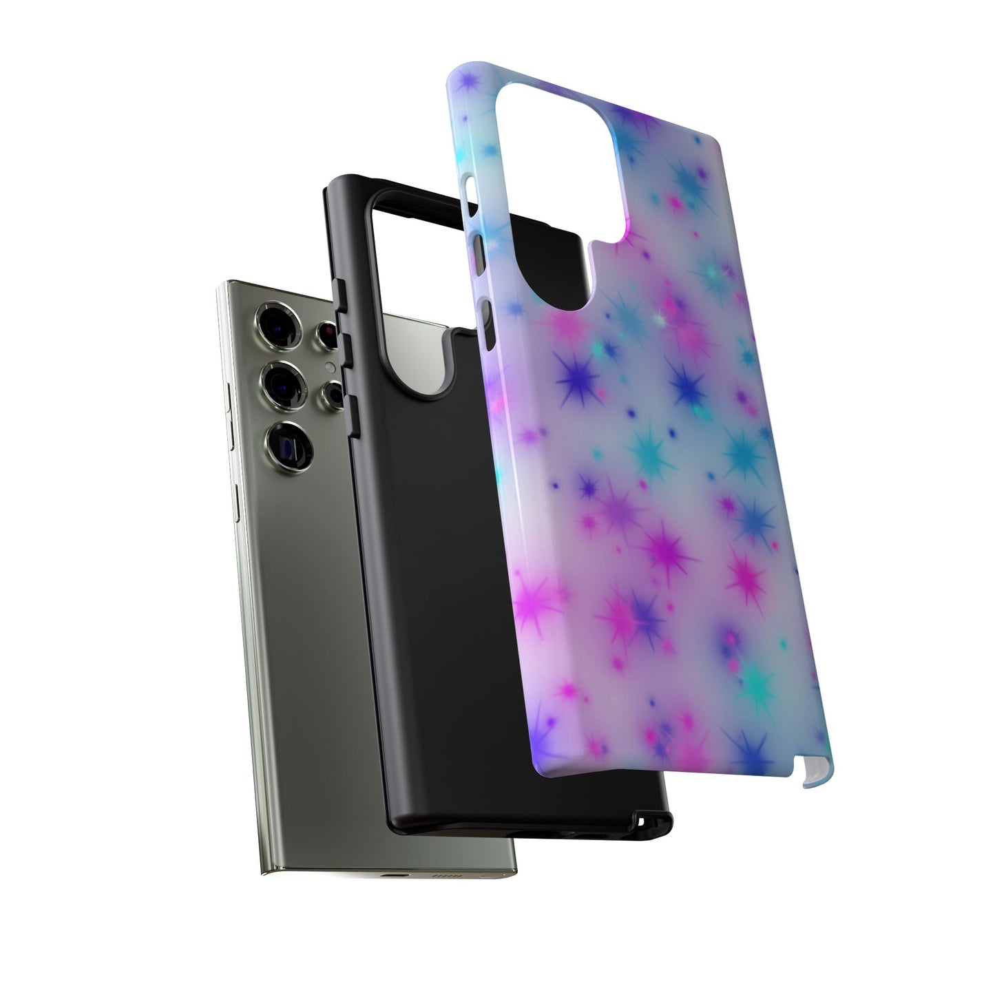 Galaxy Sparkle Tough Phone Case - Pastel Starburst Protective Cover