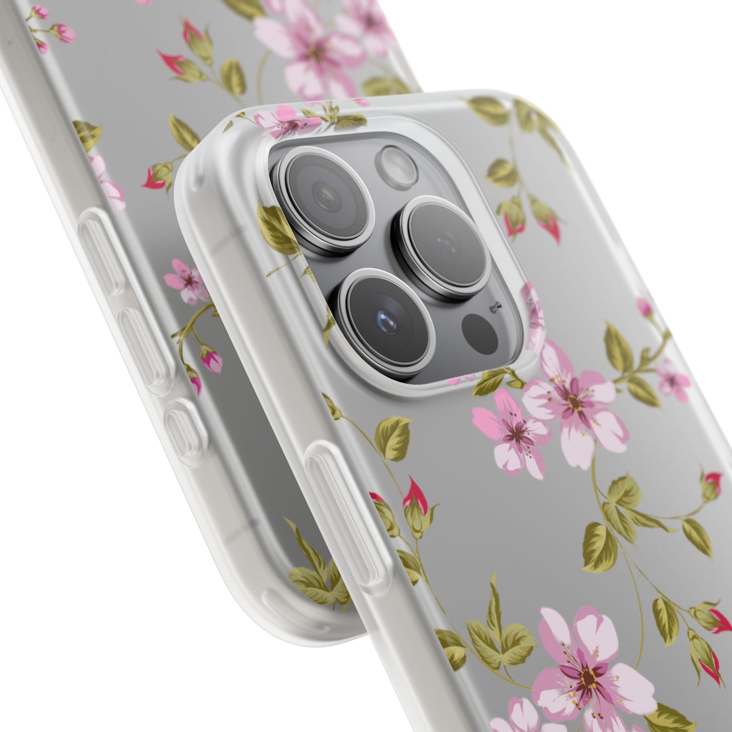 Floral Pink Blossom Flexi Case — Slim Protective Phone Case with Watercolor Cherry Blossom Design