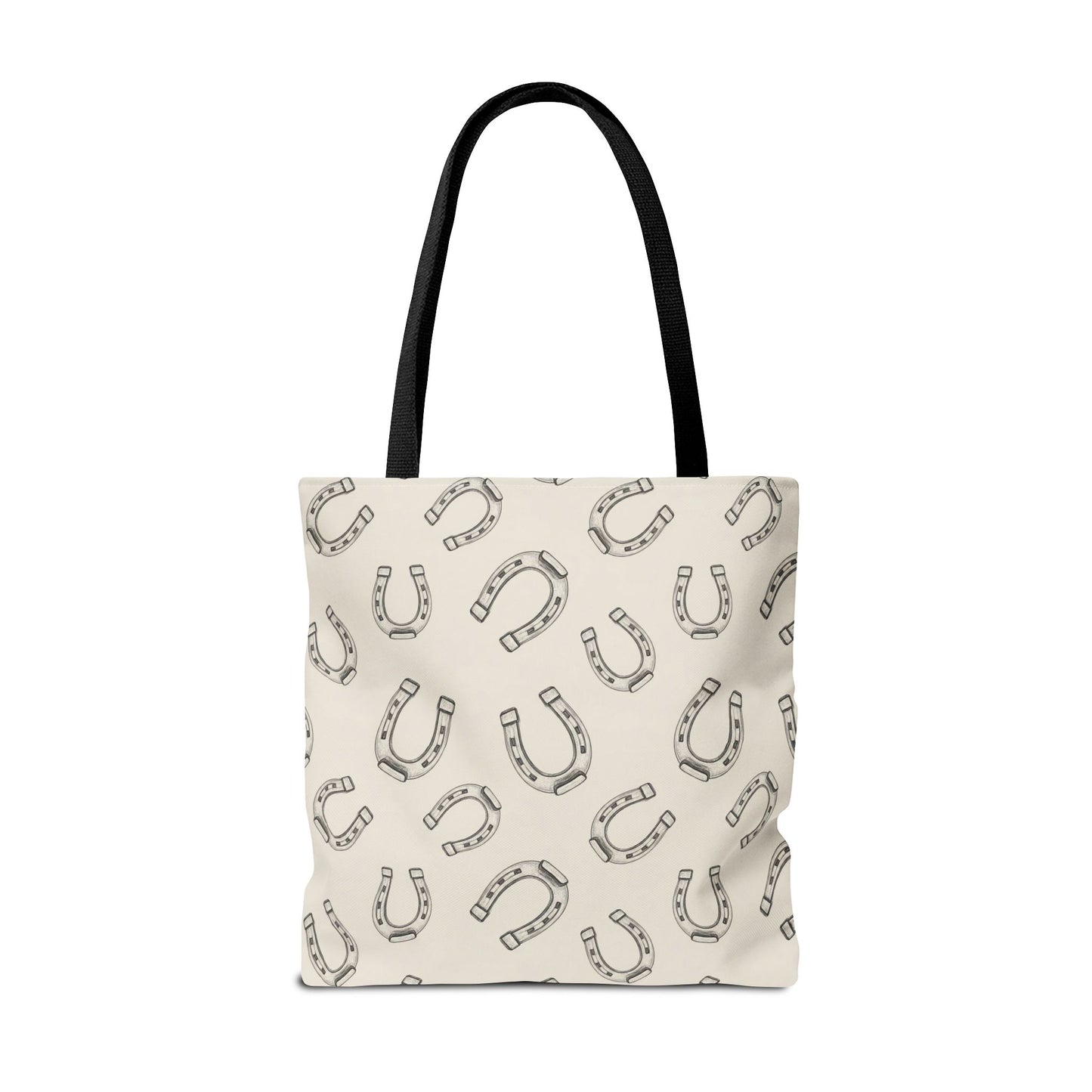 Horseshoe Pattern Tote Bag – Lucky Neutral Printed Canvas Tote