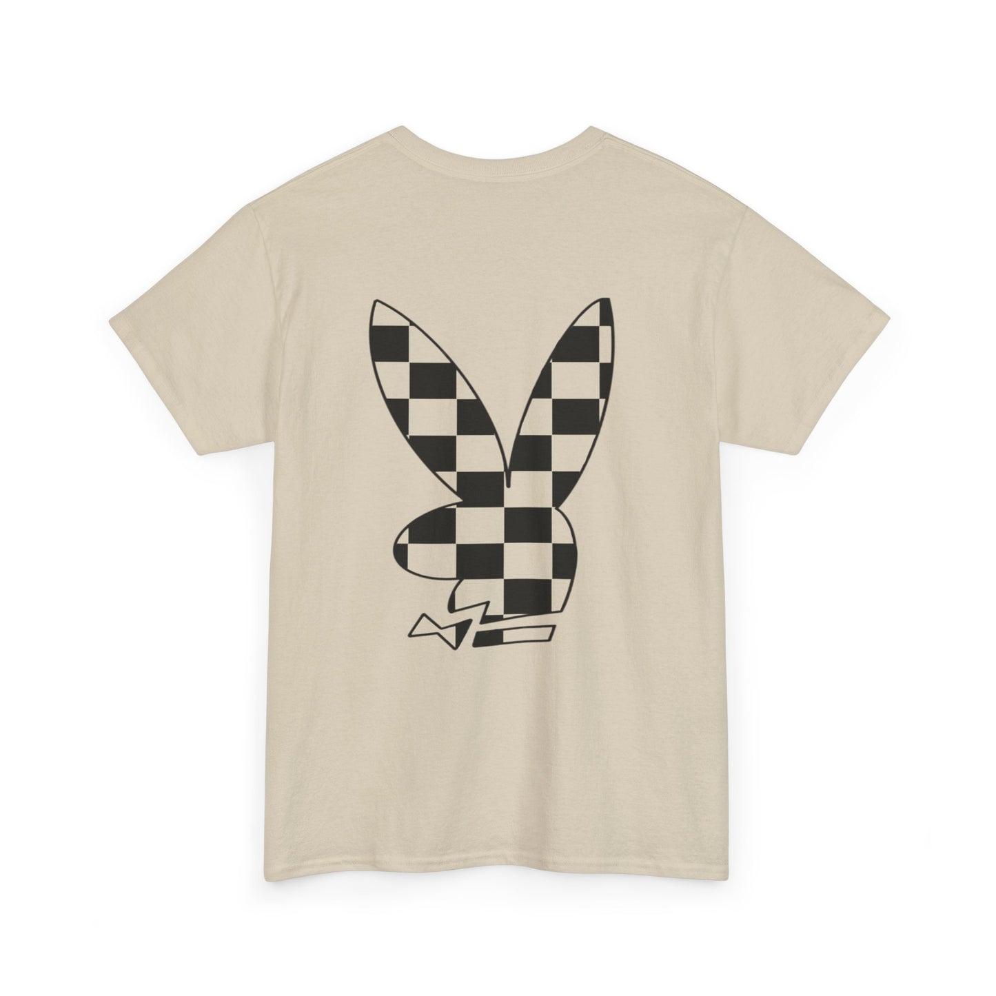 Checkerboard Bunny Tee — Retro Skate-Inspired Graphic T-Shirt