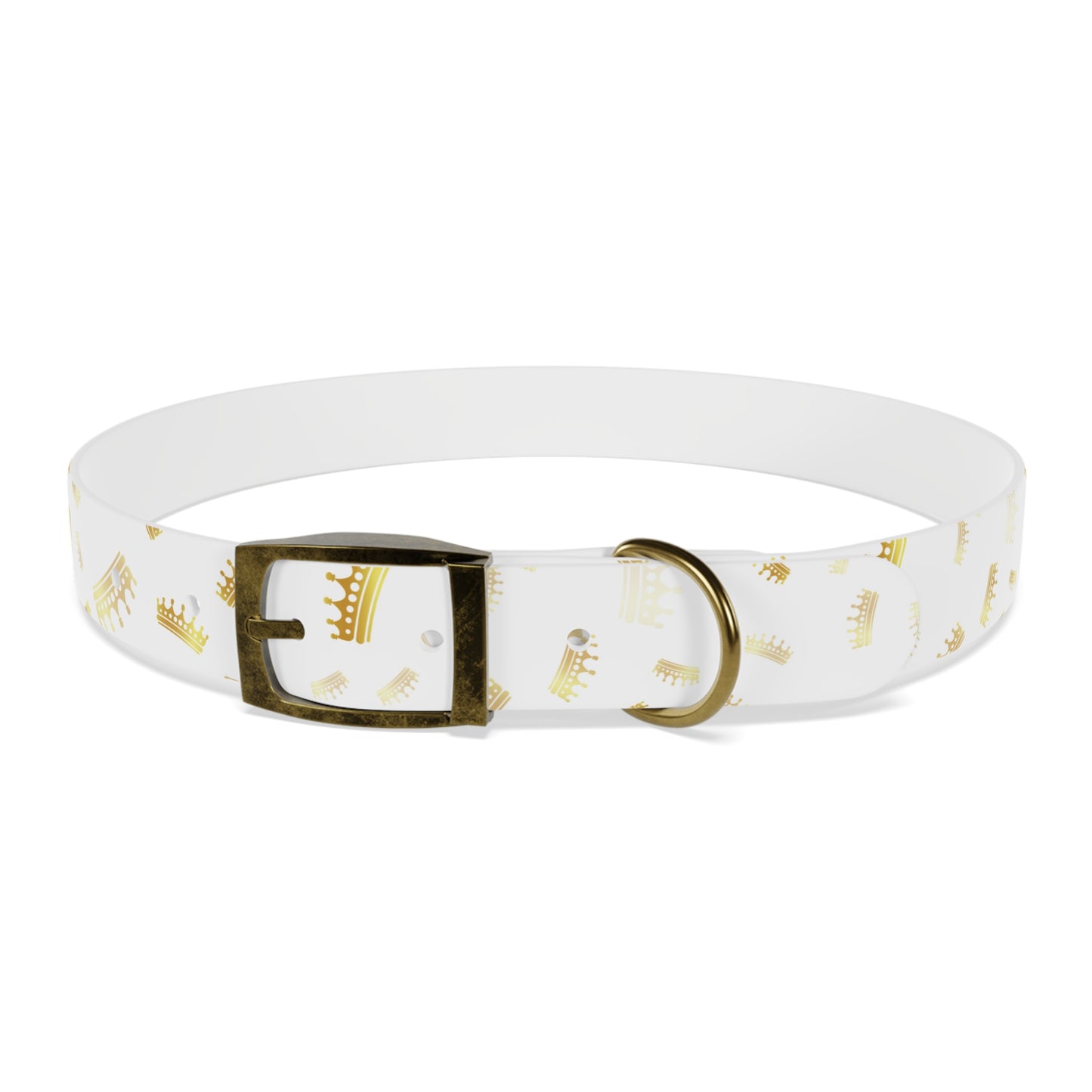 Gold Crown Pattern Dog Collar — Royal Pet Collar for Small & Large Dogs