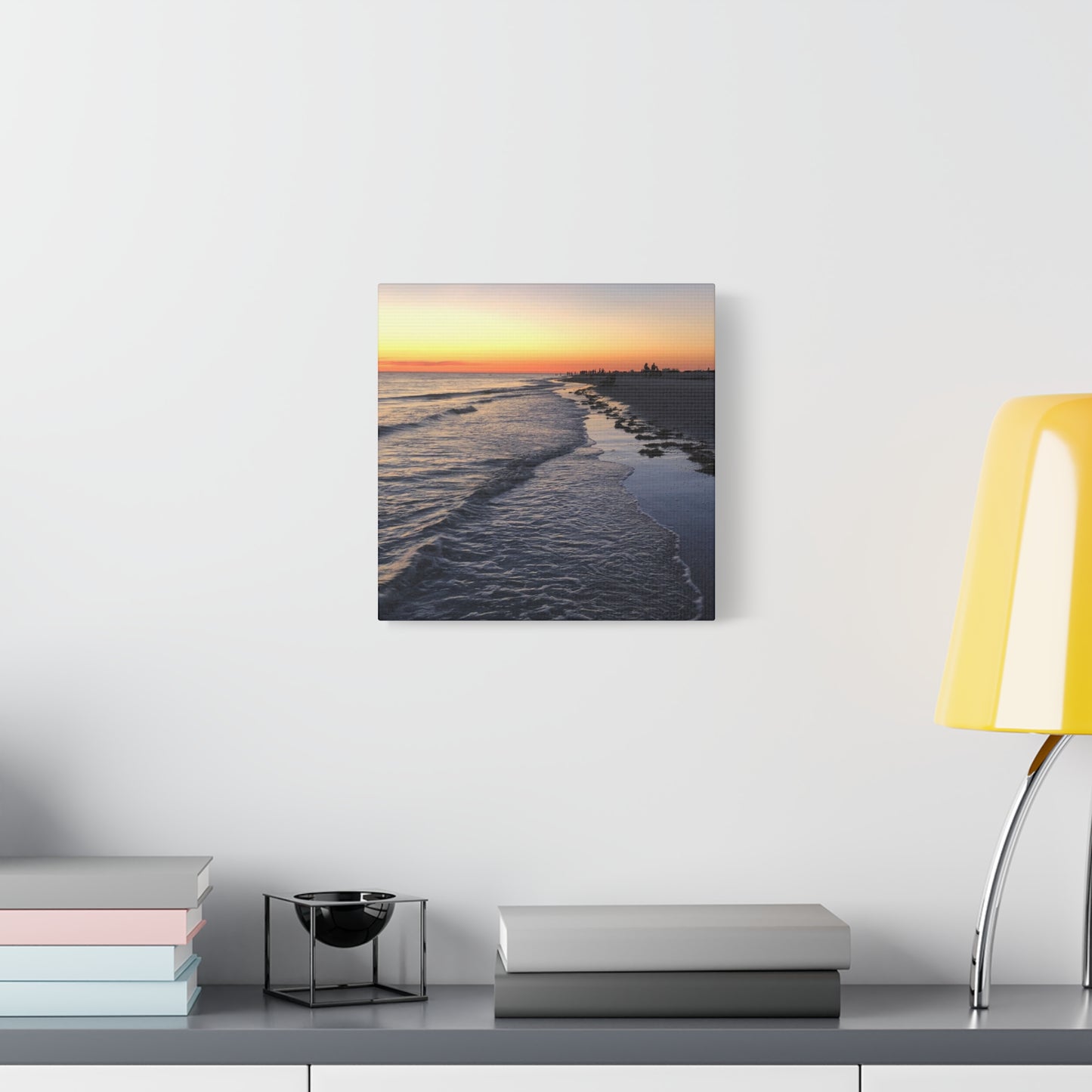 Sunset Beach Canvas Print — Coastal Wall Art for Living Room & Bedroom