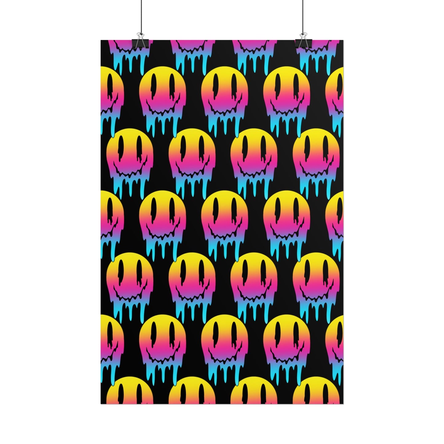 Neon Drip Smiley Poster