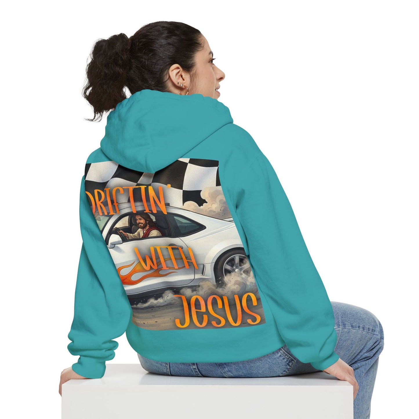 Drifting with jesus Hoodie — racing Graphic