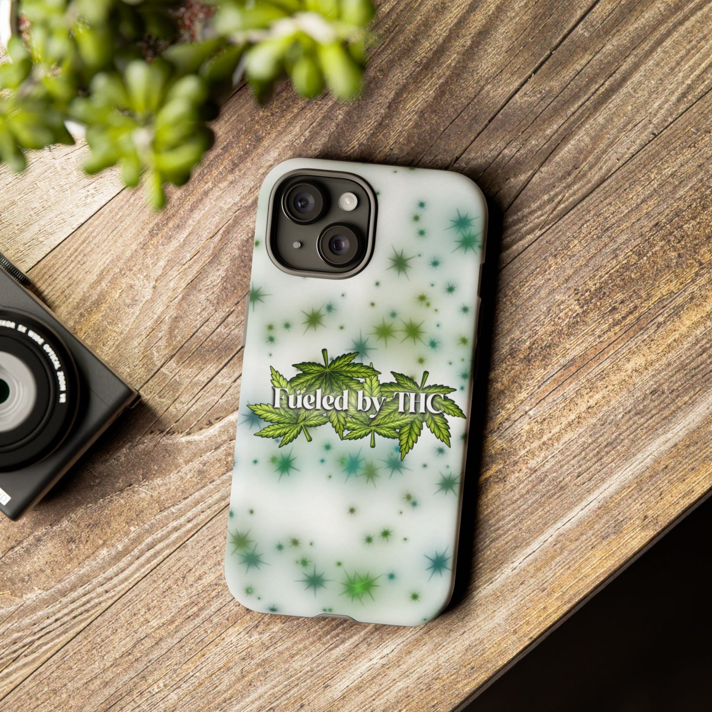 Phone Case — “Fueled by THC” Green Leaf Design