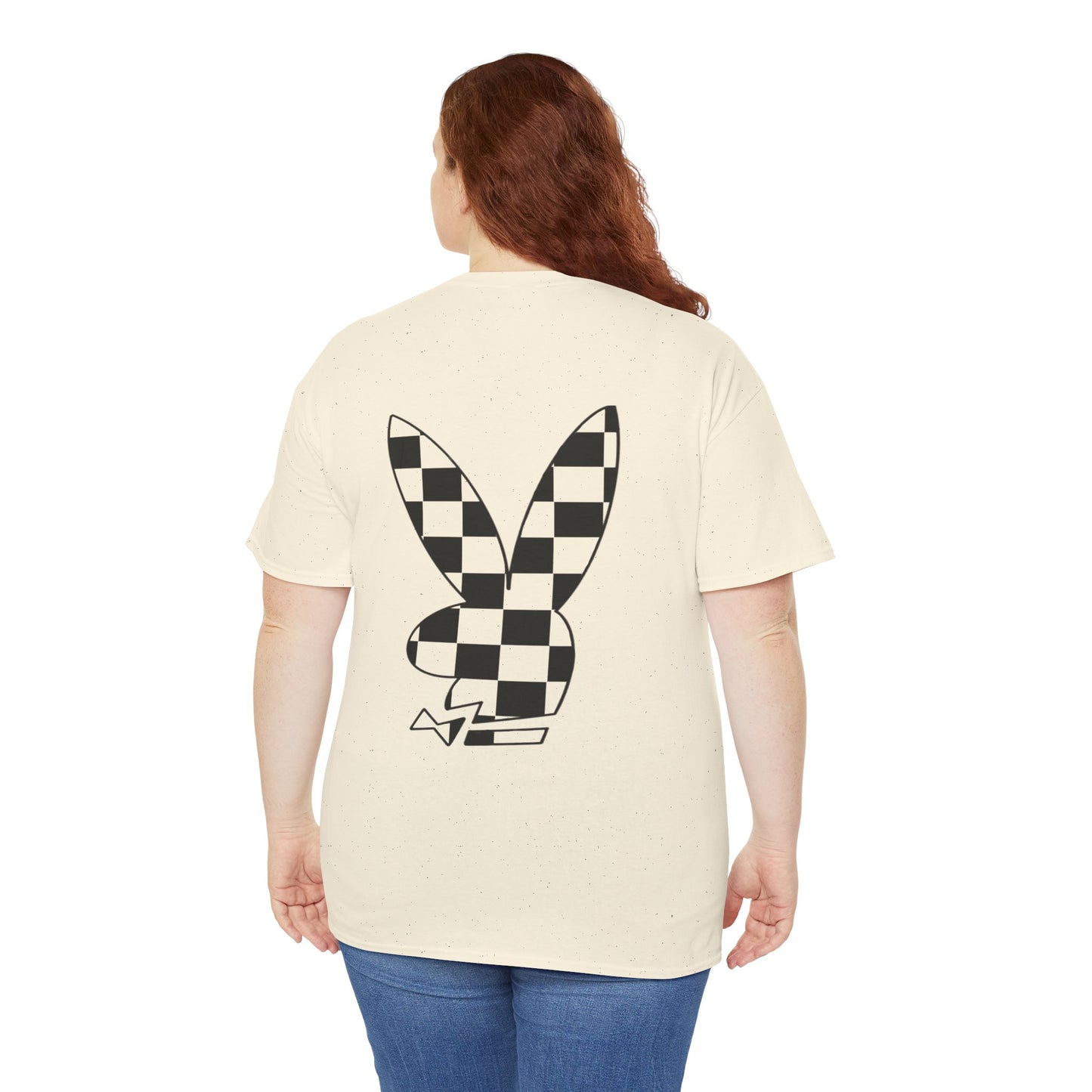 Checkerboard Bunny Tee — Retro Skate-Inspired Graphic T-Shirt